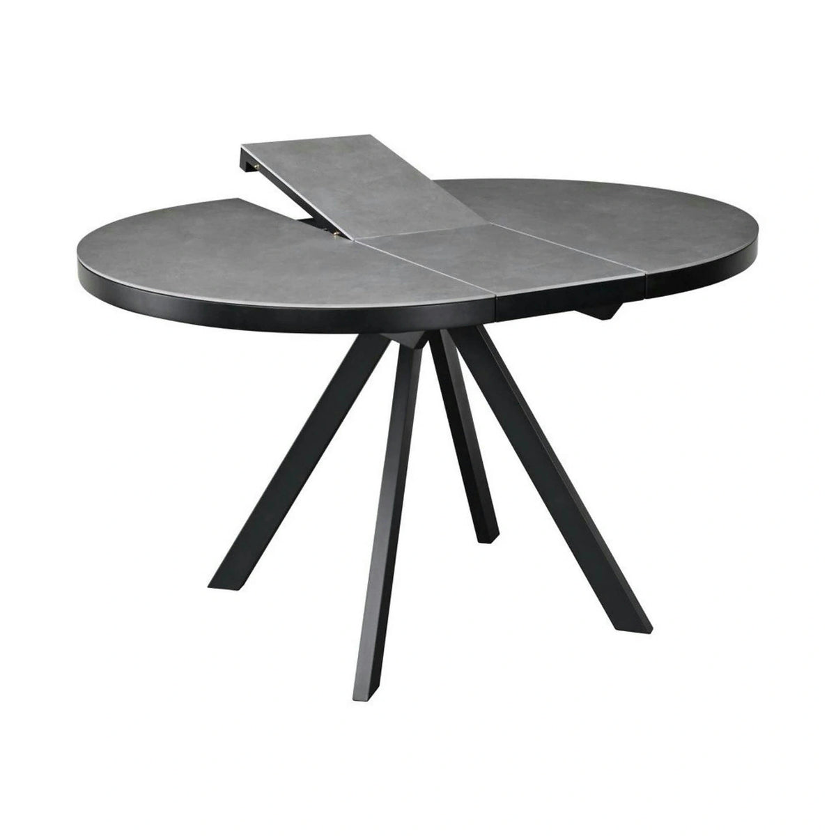 Masa extensibila LIBRA, gri mat/negru, ceramica/metal, 100/130x100x75 cm
