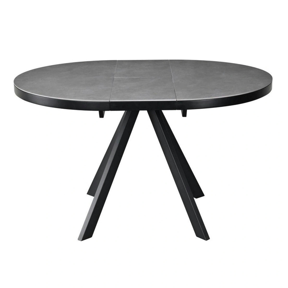 Masa extensibila LIBRA, gri mat/negru, ceramica/metal, 100/130x100x75 cm