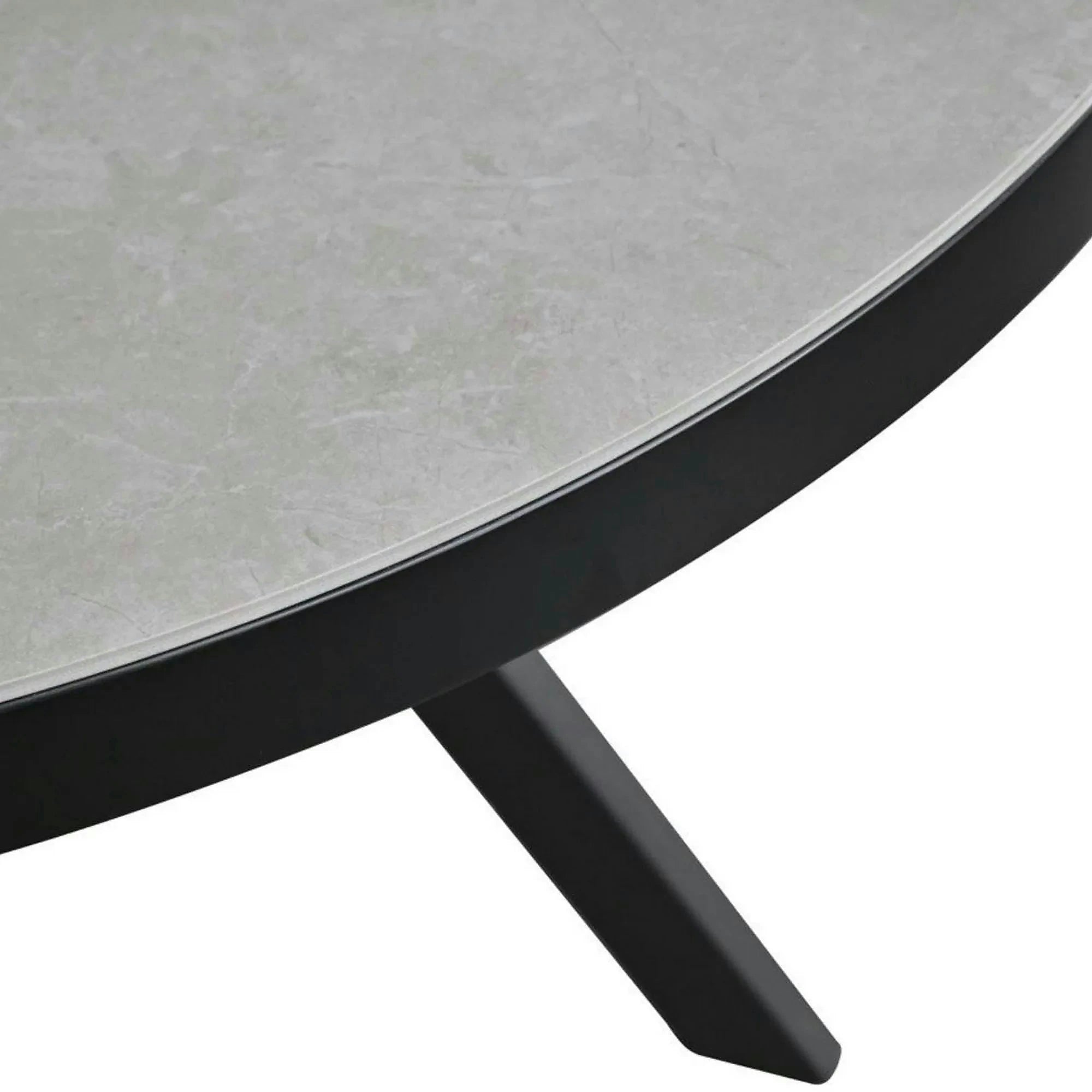 Masa extensibila LIBRA, gri mat/negru, ceramica/metal, 100/130x100x75 cm