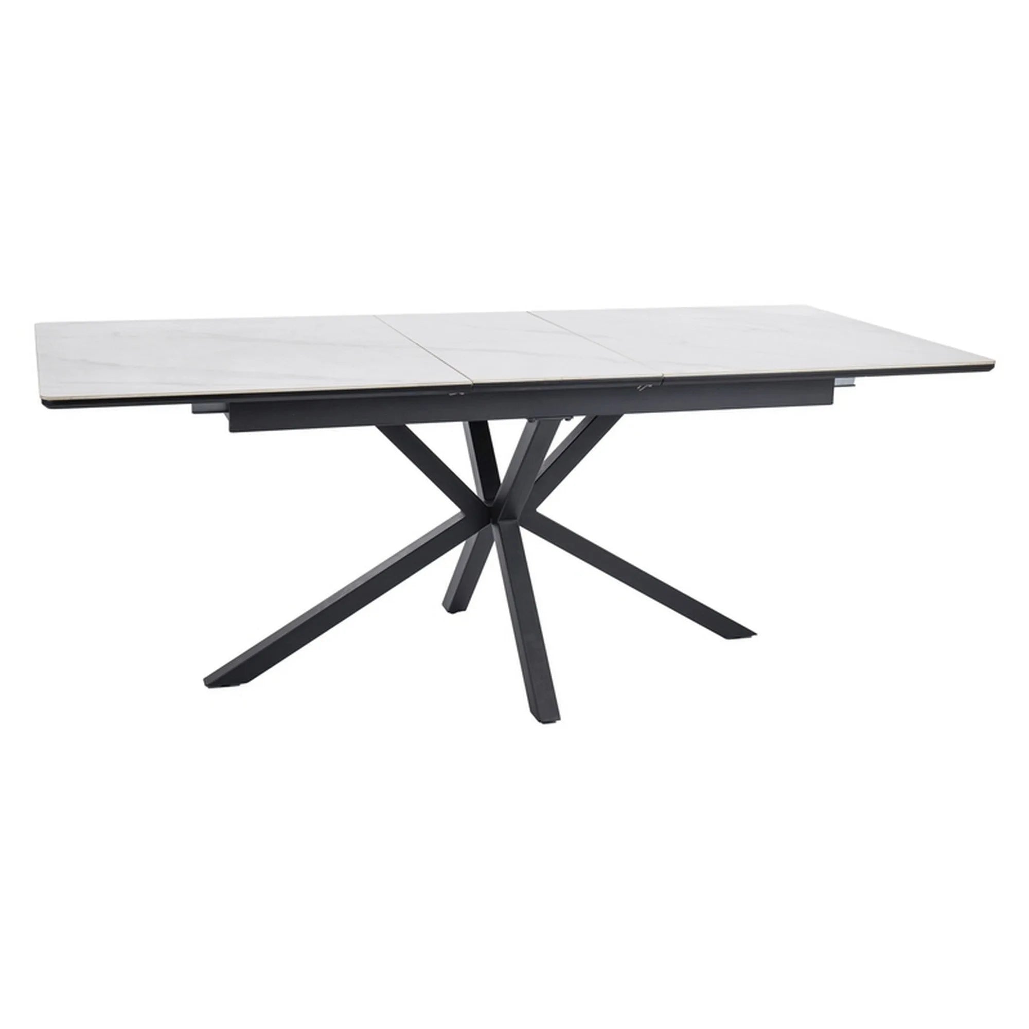 Masa extensibila LOGAN, alb/negru, 160/200x90x76 cm