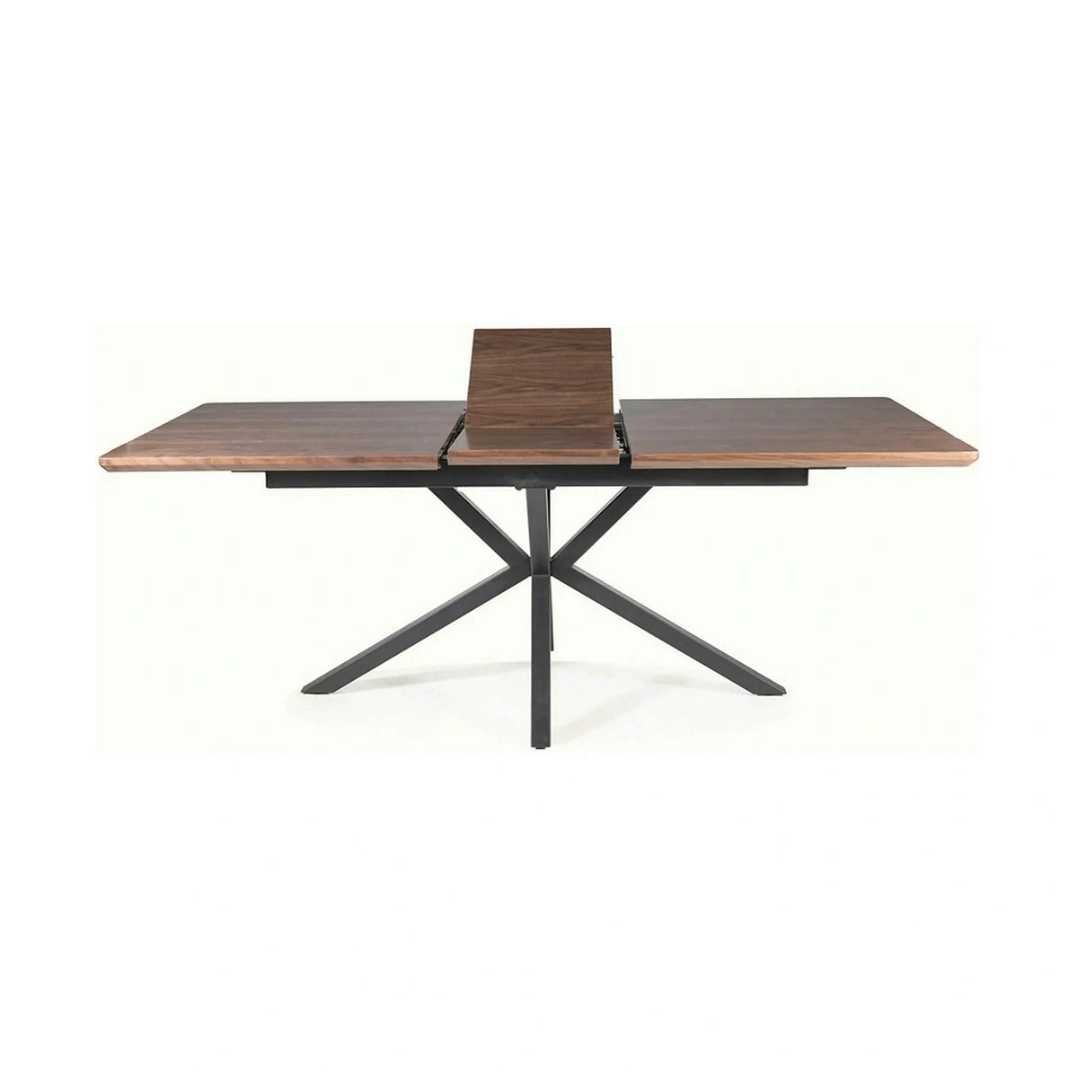 Masa extensibila LOGAN, nuc/negru mat, 160/200x90x75 cm