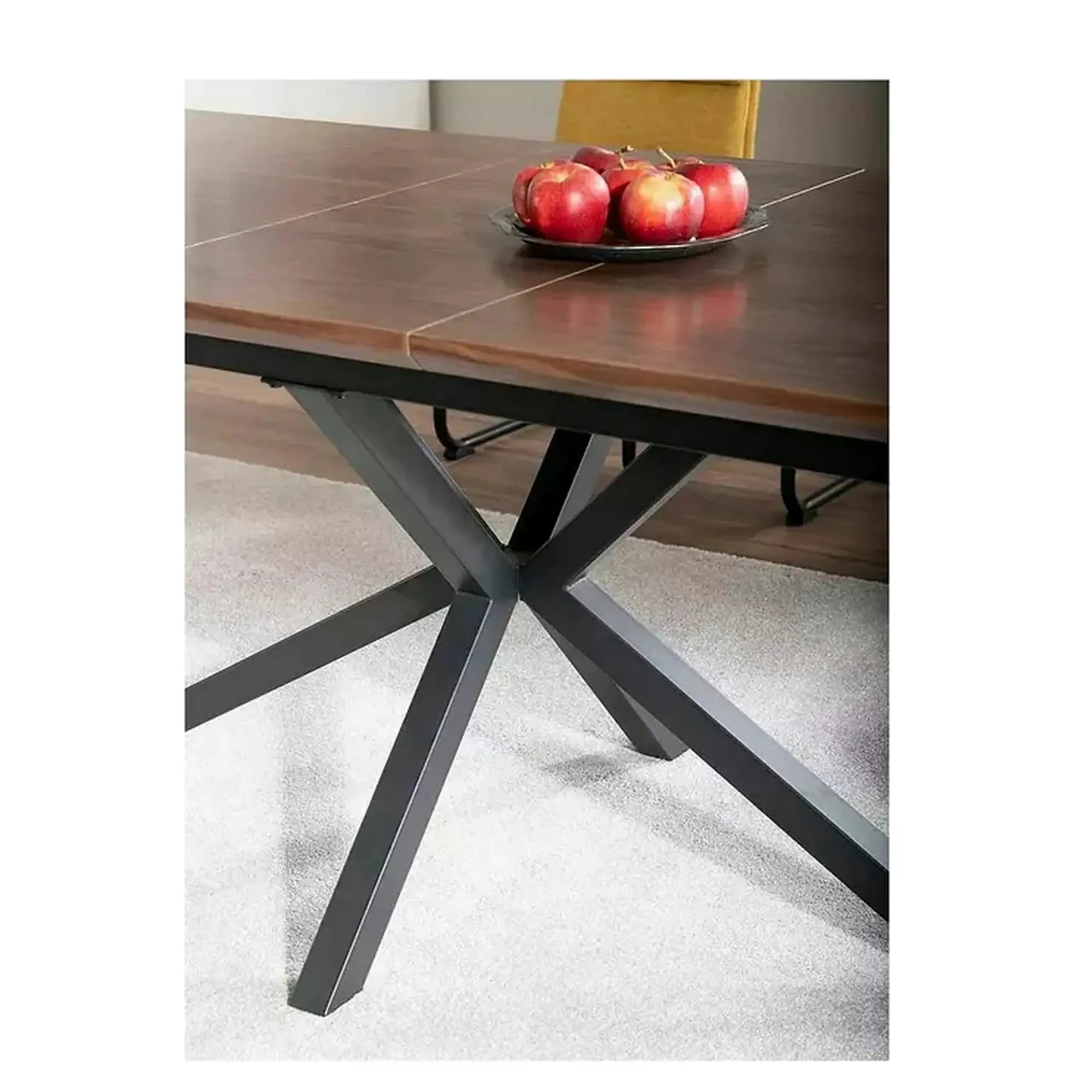Masa extensibila LOGAN, nuc/negru mat, 160/200x90x75 cm