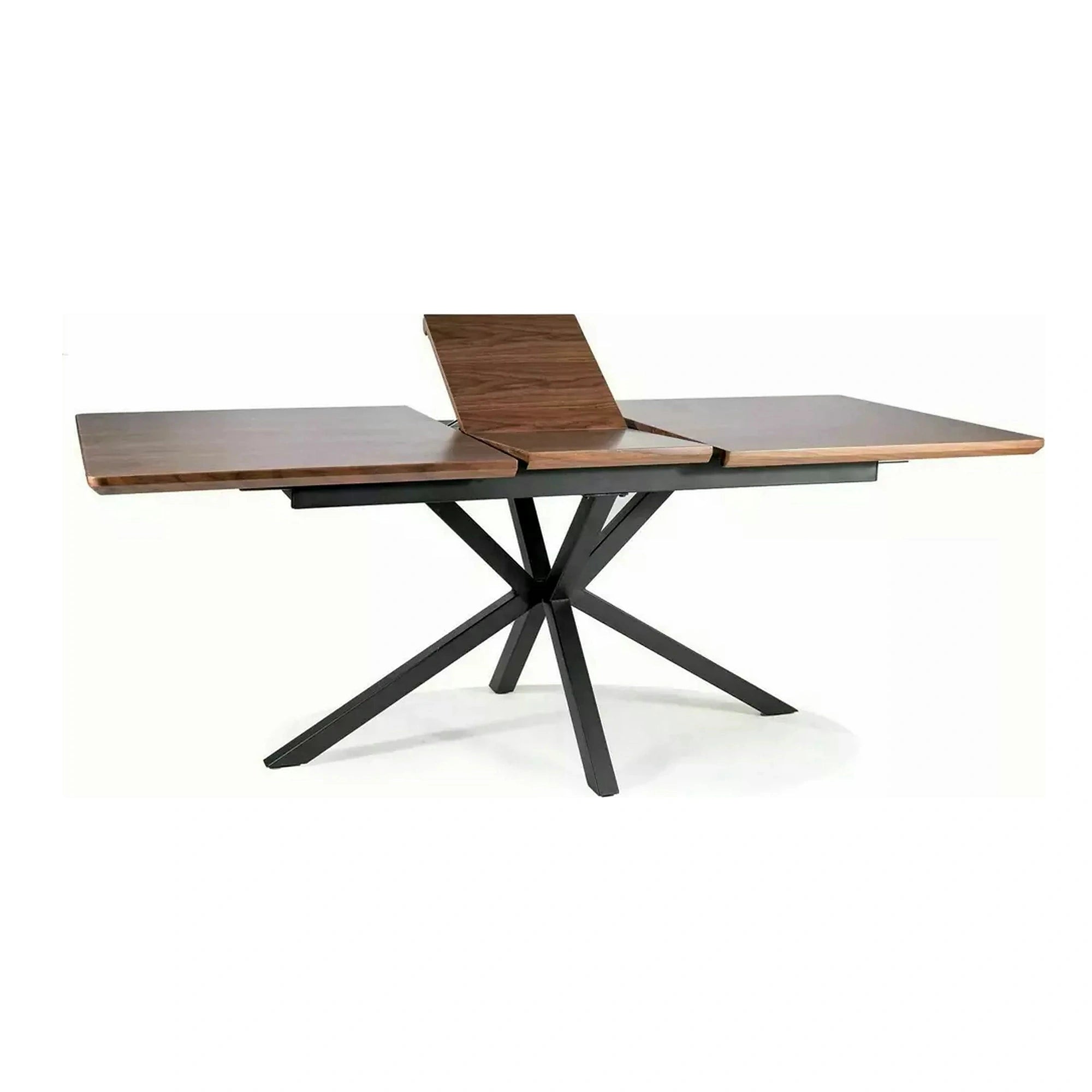 Masa extensibila LOGAN, nuc/negru mat, 160/200x90x75 cm