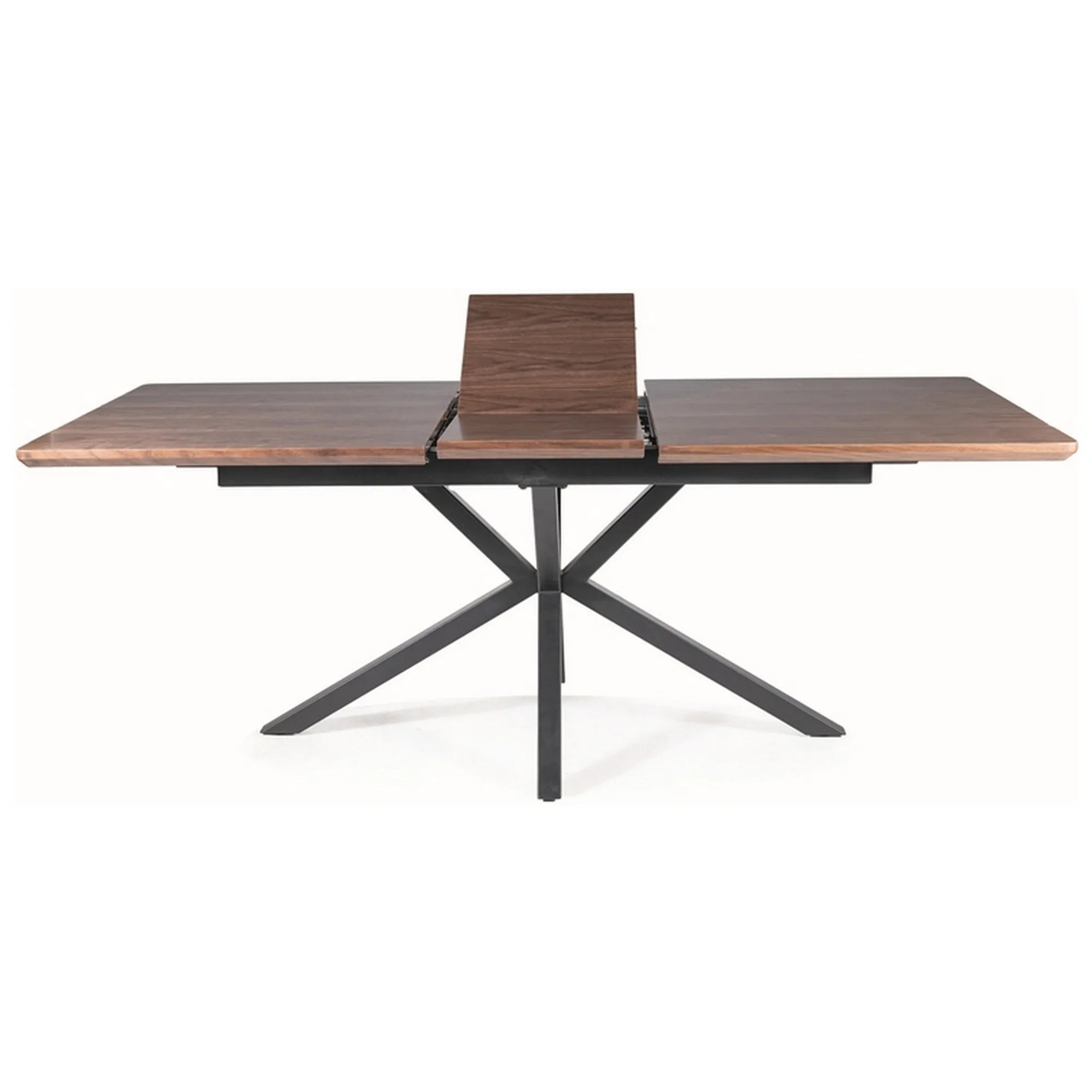 Masa extensibila LOGAN, nuc/negru mat, 160/200x90x75 cm