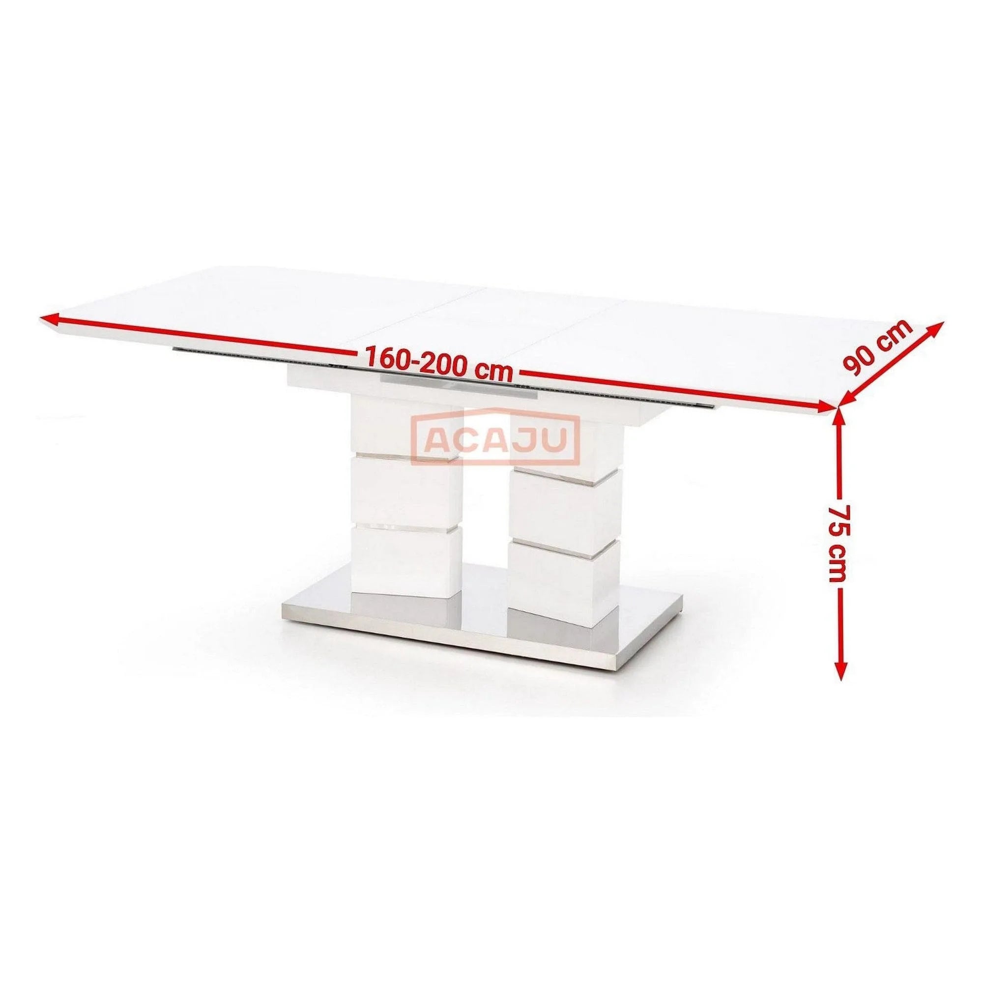 Masa extensibila LORD, alb, 160/200x90x75 cm