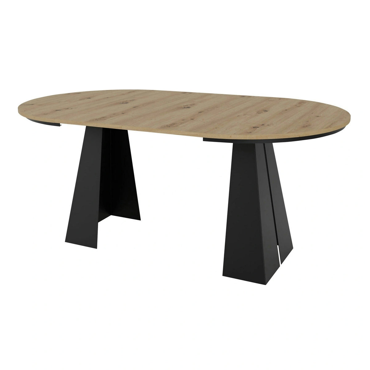 Masa extensibila LORIAN, stejar artisan/negru, 100/176x100x76 cm