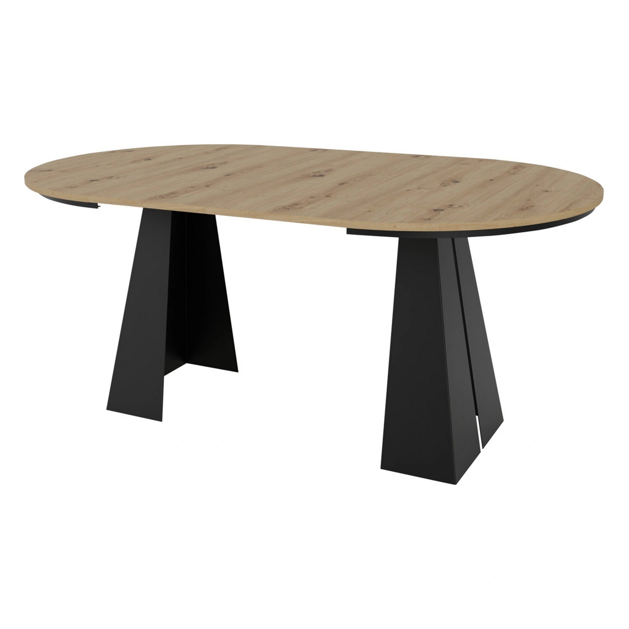 Masa extensibila LORIAN, stejar artisan/negru, 100/176x100x76 cm