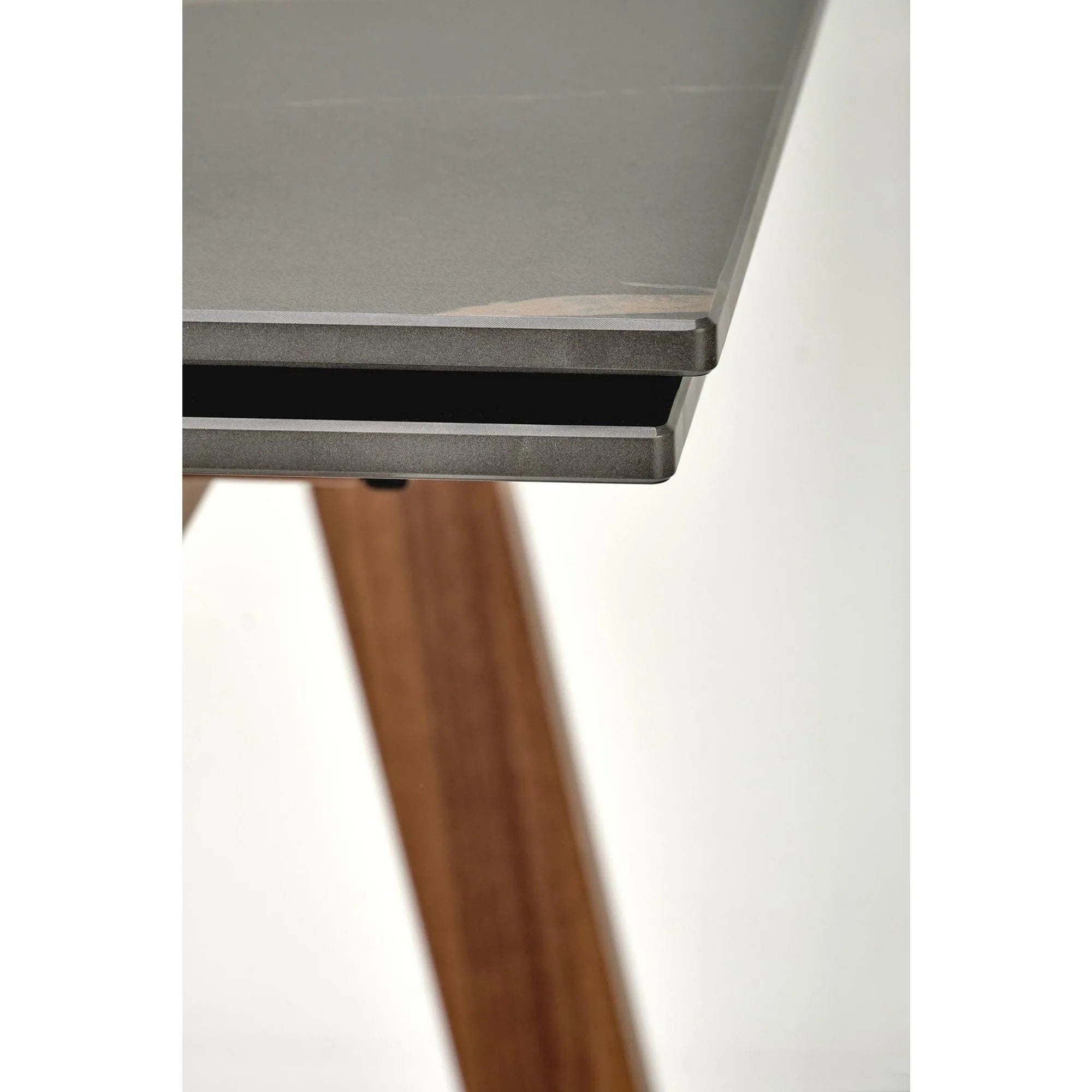 Masa extensibila LOZANO, maro/nuc, metal/piatra sinterizata, 140-200x82x76 cm