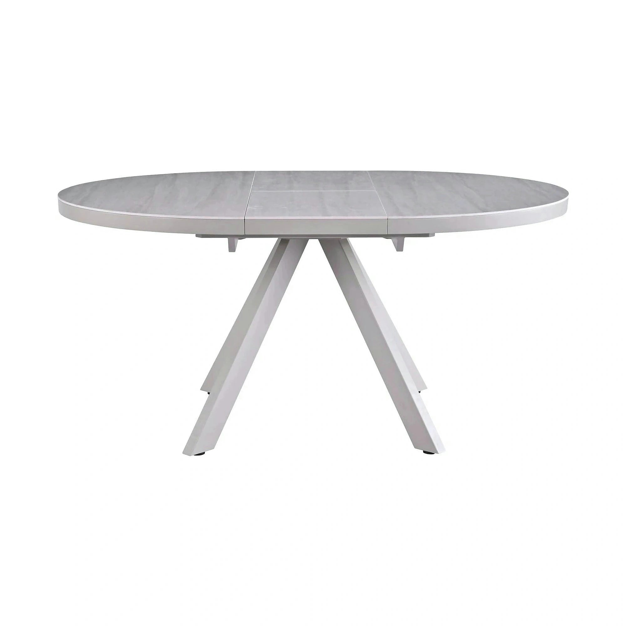 Masa extensibila LYRA, crem cu efect de marmura/gri, 120/160x120x75 cm