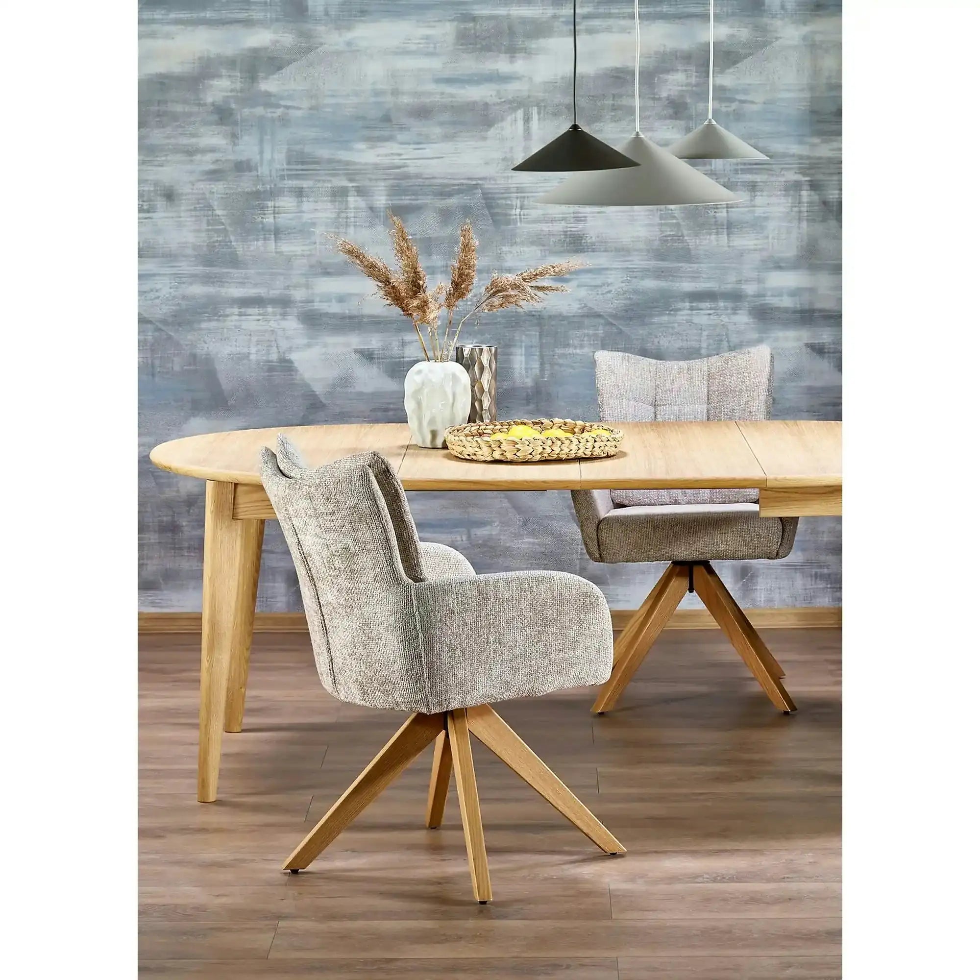 Masa extensibila MAGNUS, stejar natural, PAL laminat/furnir, 120/200x120x76 cm
