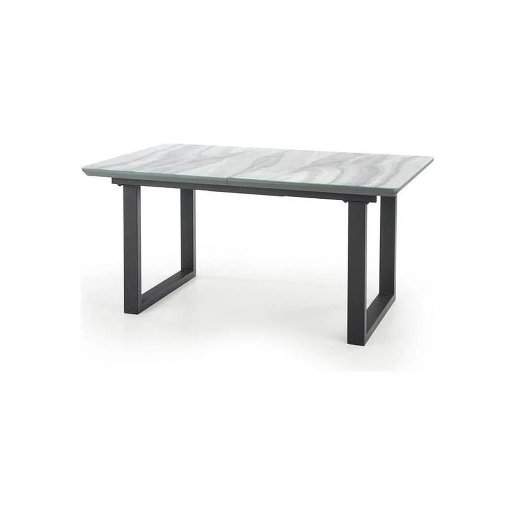 Masa extensibila MARLEY, gri, sticla/otel, 160/200x90x76 cm