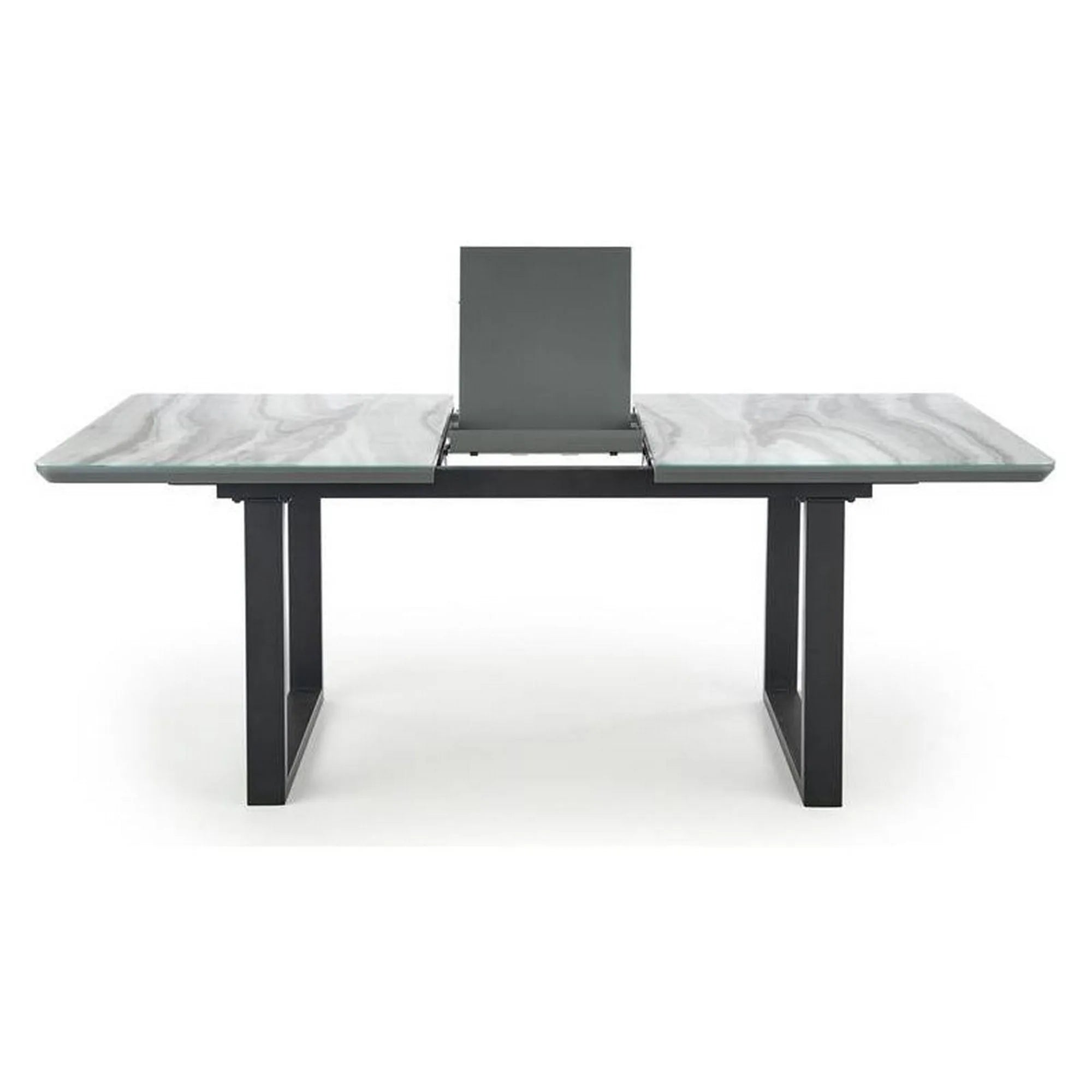 Masa extensibila MARLEY, gri, sticla/otel, 160/200x90x76 cm