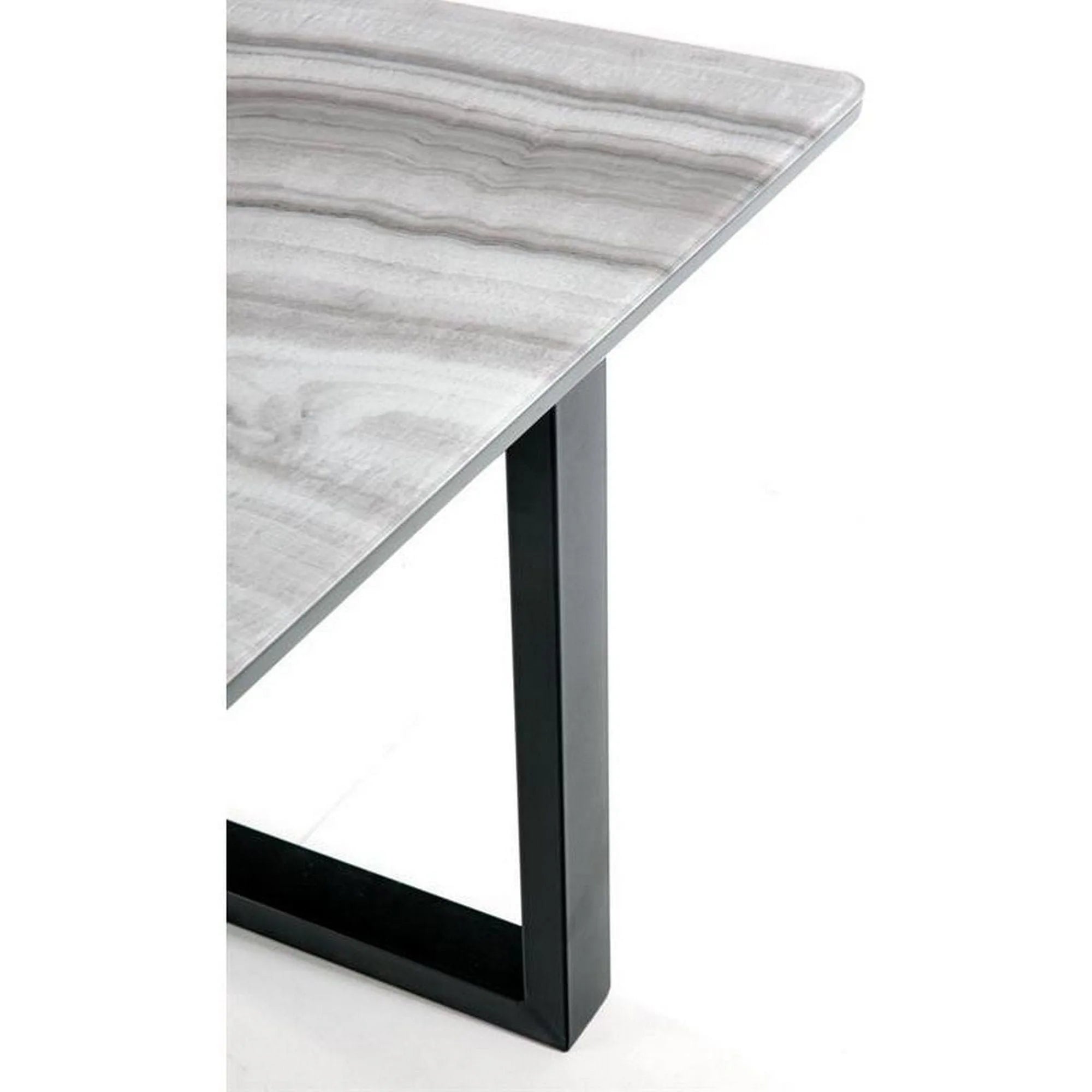 Masa extensibila MARLEY, gri, sticla/otel, 160/200x90x76 cm