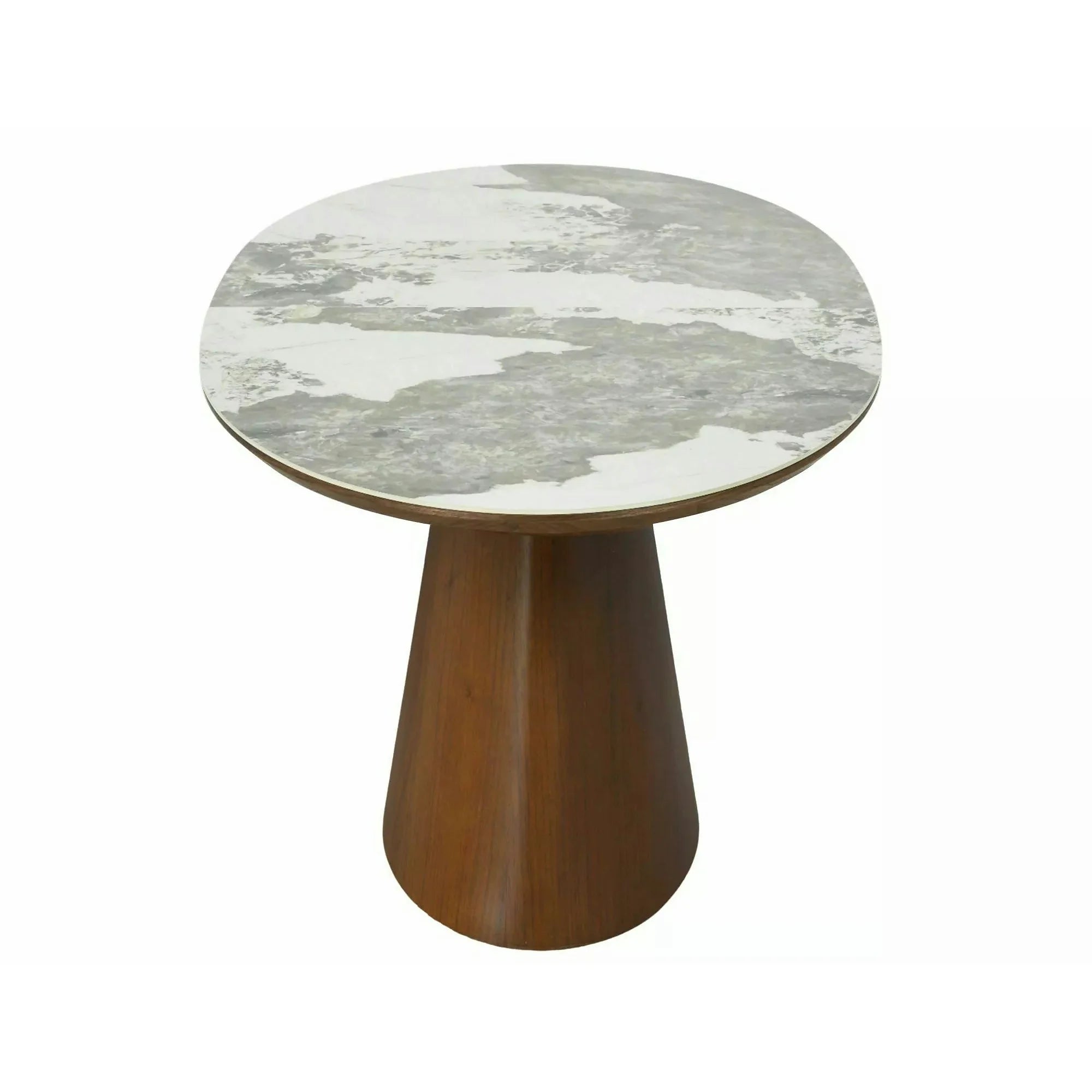 Masă extensibilă MAROCCO, alb/nuc, ceramică/furnir/MDF, 160–200x90x75 cm