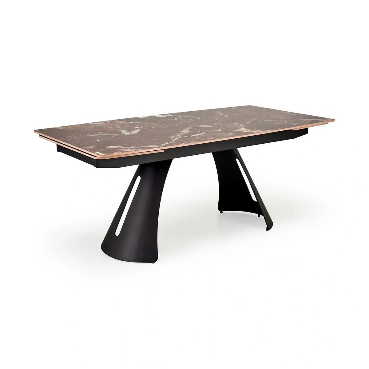 Masa extensibila MARVIN, visiniu/negru, piatra sinterizata/metal, 180/260x95x77 cm