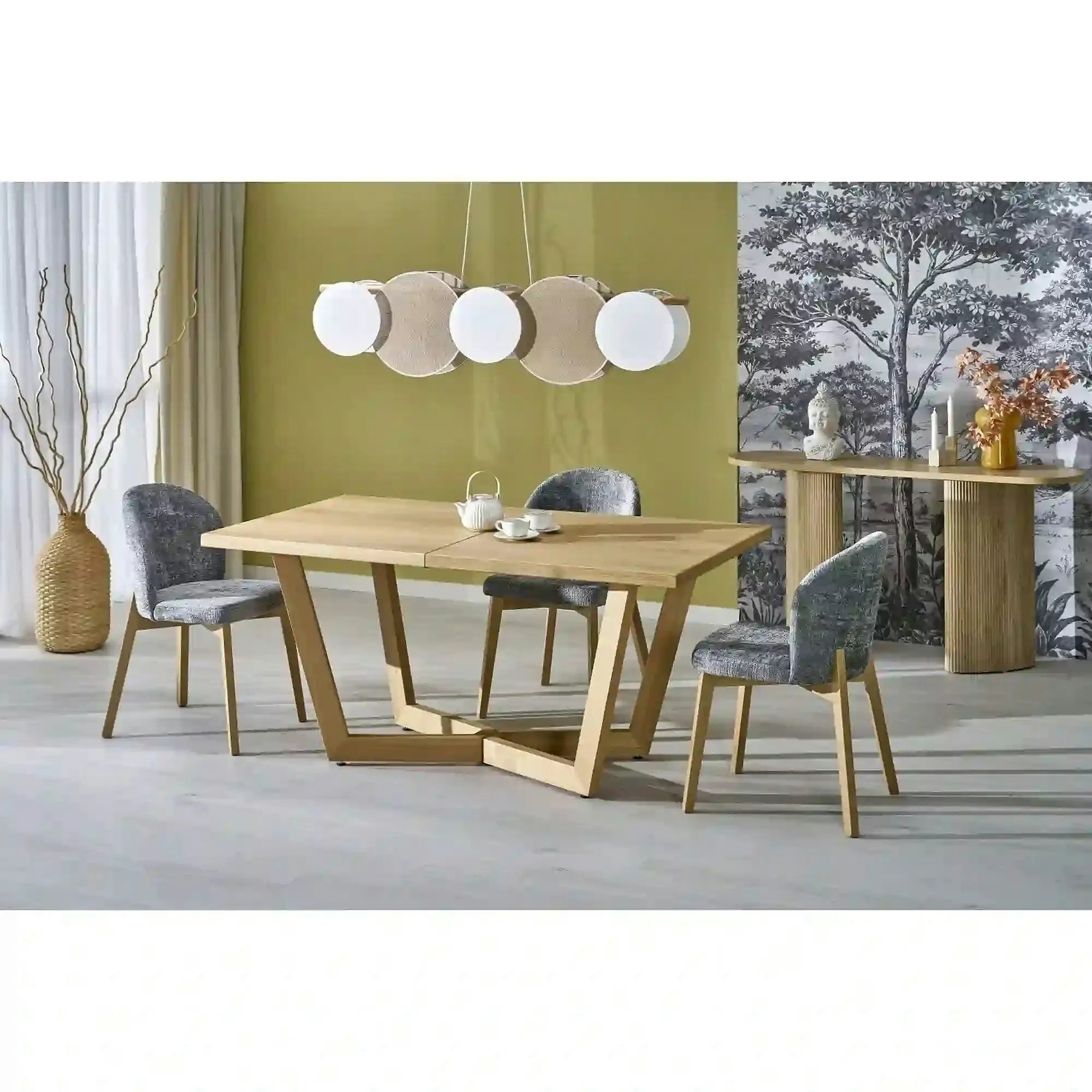 Masa extensibila MASSIVE 3, stejar natural, PAL furniruit/lemn, 160/250x90x77 cm