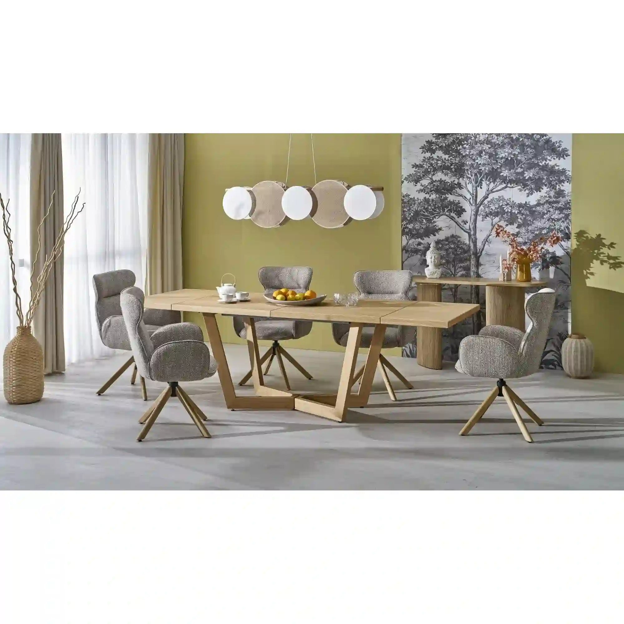 Masa extensibila MASSIVE 3, stejar natural, PAL furniruit/lemn, 160/250x90x77 cm