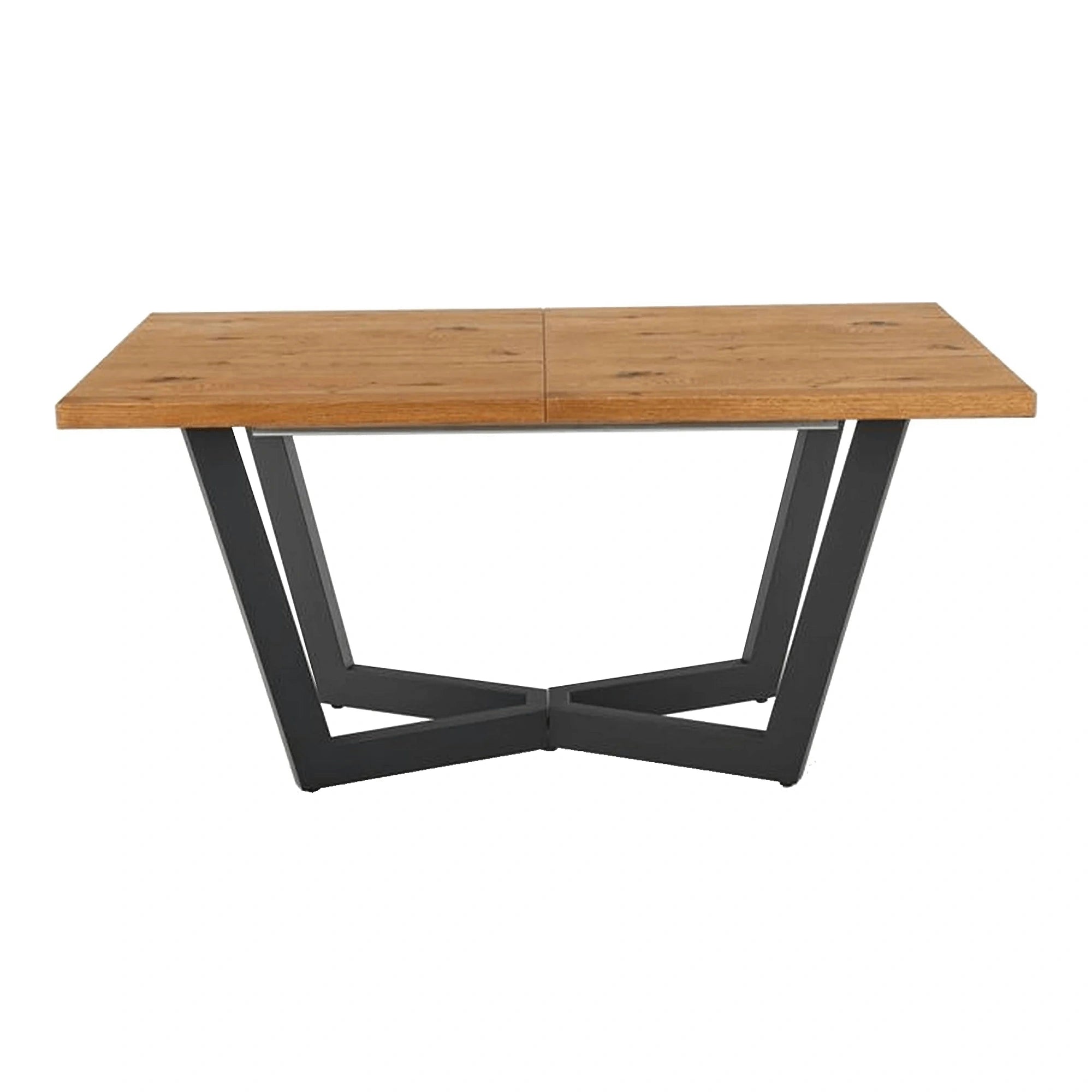 Masa extensibila MASSIVE, stejar/negru, furnir/metal, 160-250x90x77 cm
