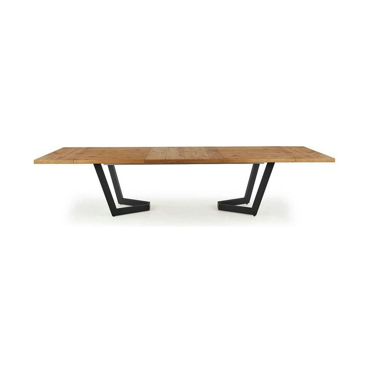 Masa extensibila MASSIVE, stejar/negru, furnir/metal, 160-250x90x77 cm
