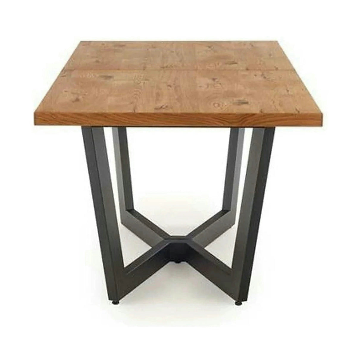 Masa extensibila MASSIVE, stejar/negru, furnir/metal, 160-250x90x77 cm
