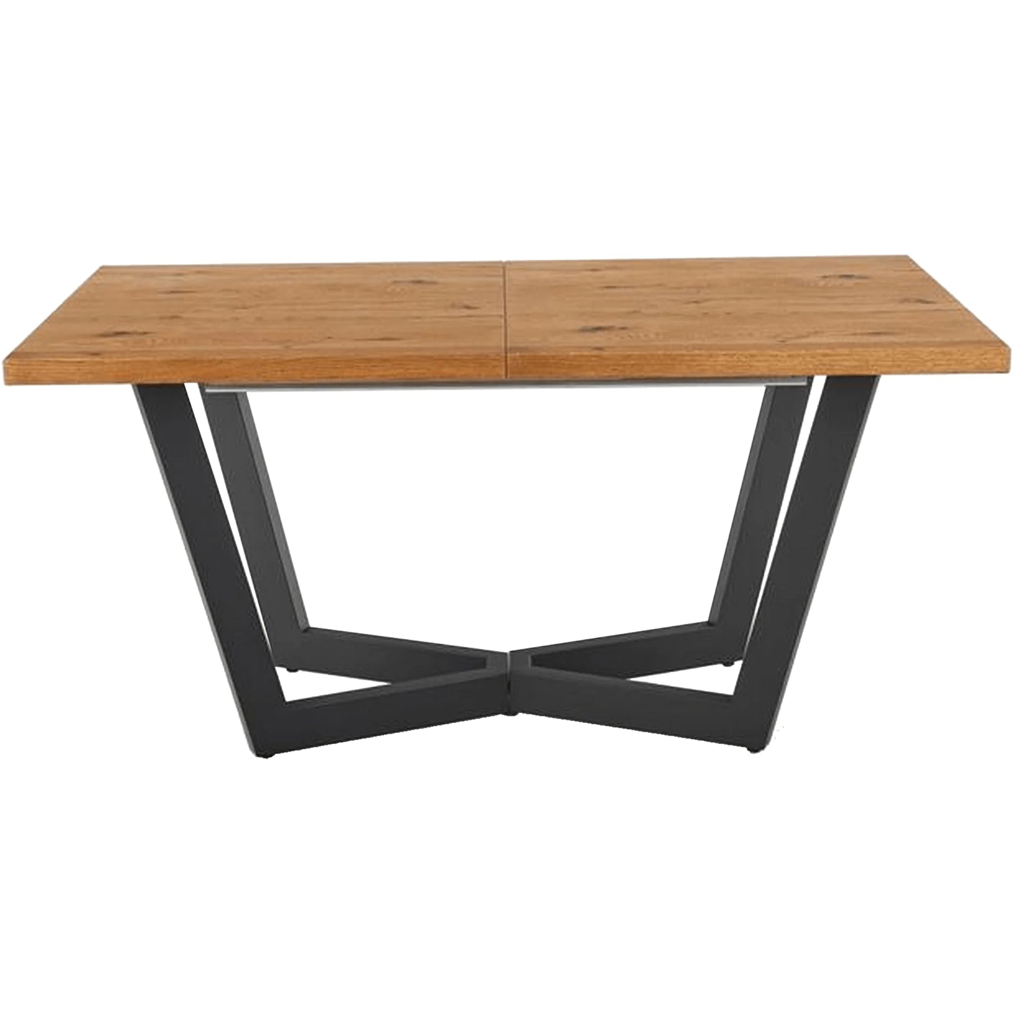 Masa extensibila MASSIVE, stejar/negru, furnir/metal, 160-250x90x77 cm