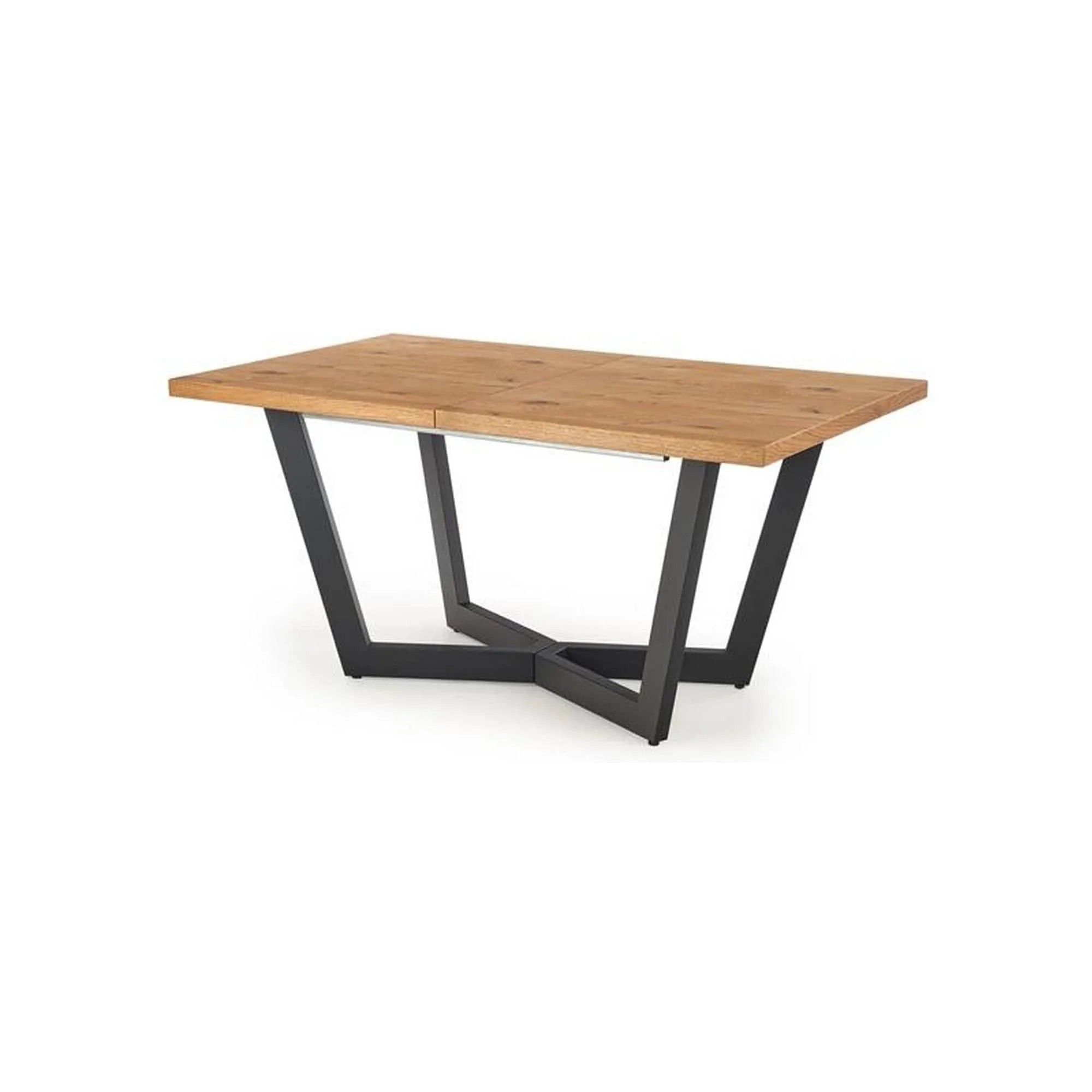 Masa extensibila MASSIVE, stejar/negru, furnir/metal, 160-250x90x77 cm