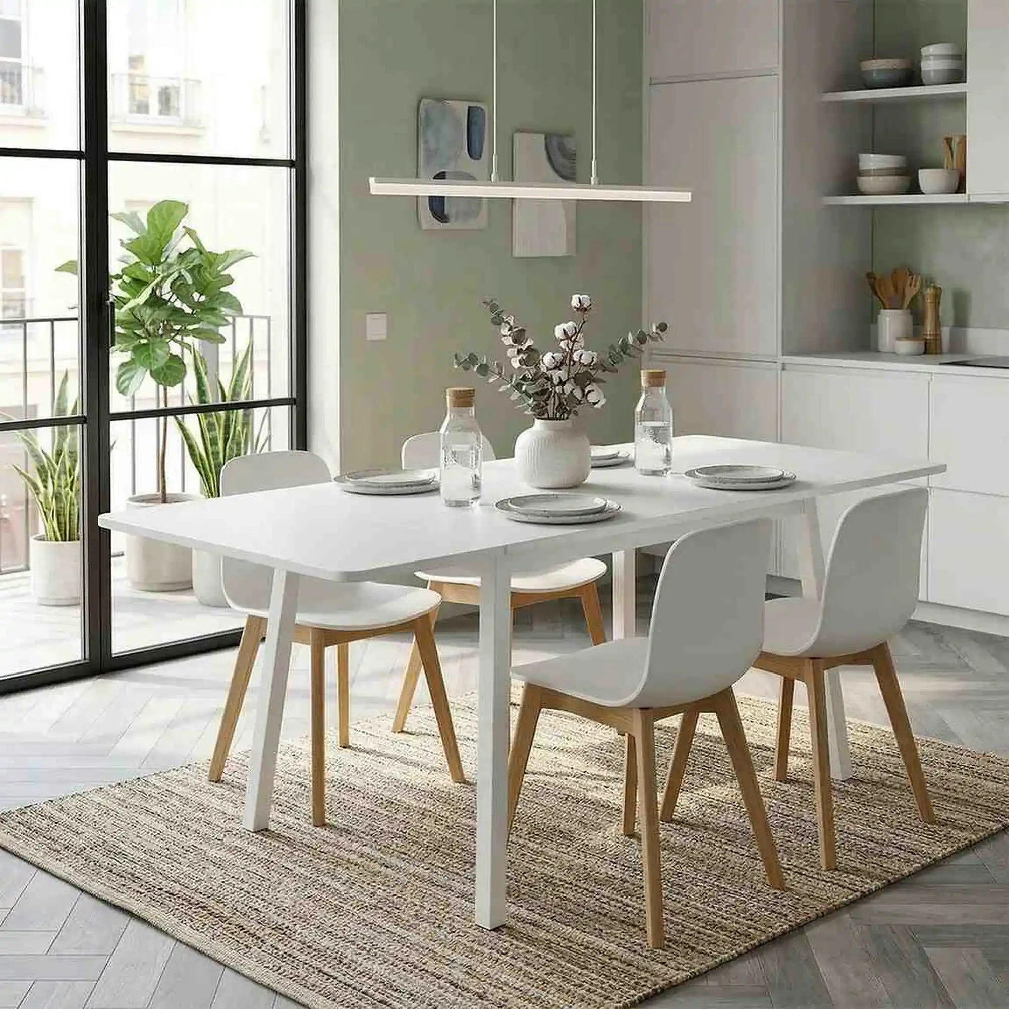 Masa extensibila MAURO, alb, 60/120x60x75 cm