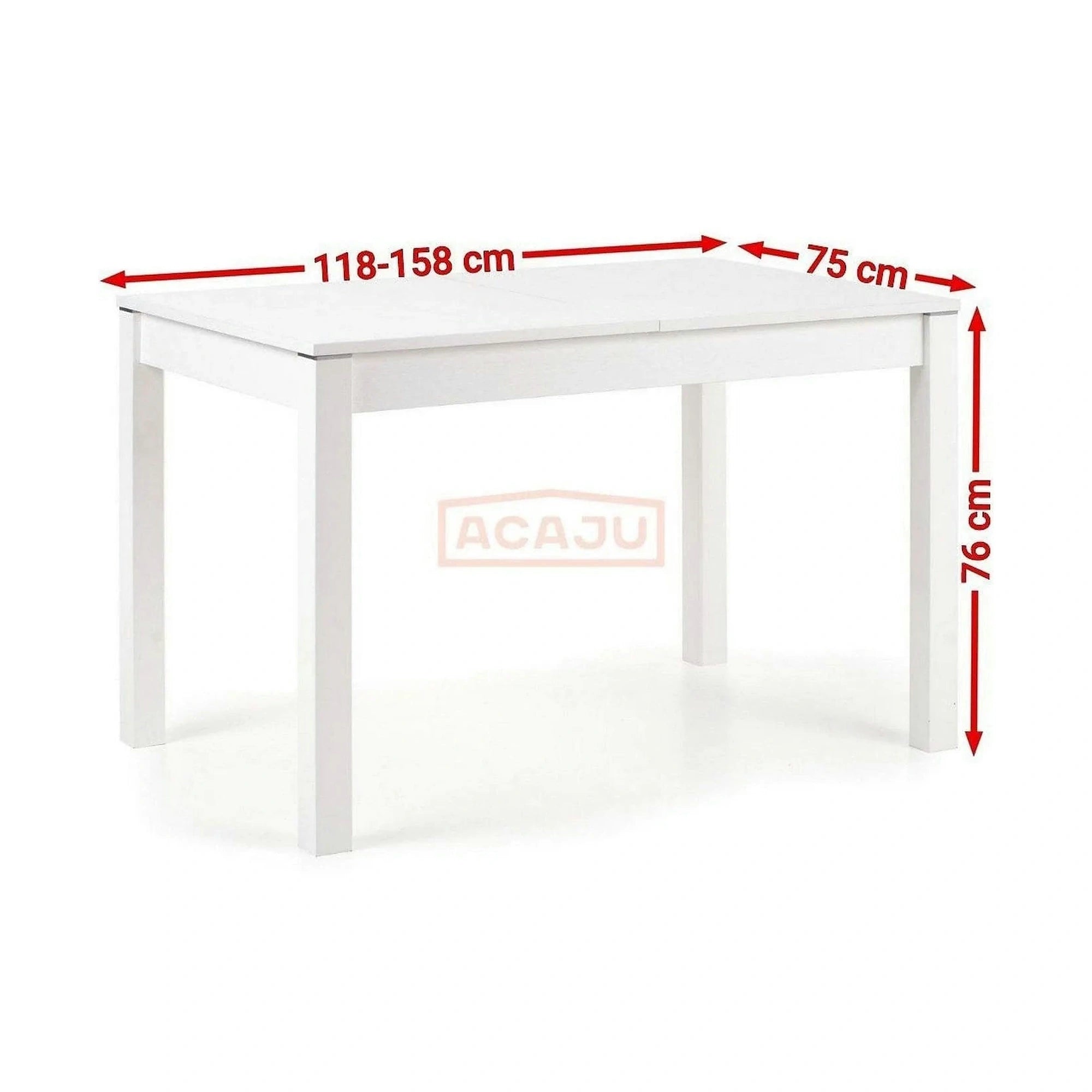 Masa extensibila MAURYCY, alb, PAL, 118/158x75x76 cm