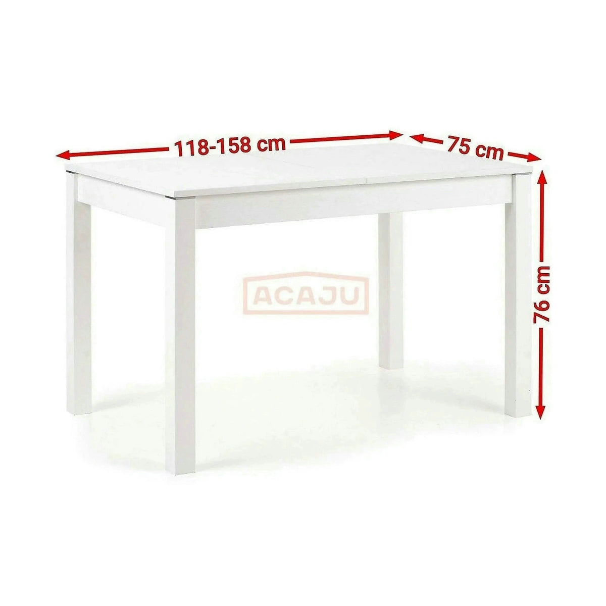 Masa extensibila MAURYCY, alb, PAL, 118/158x75x76 cm