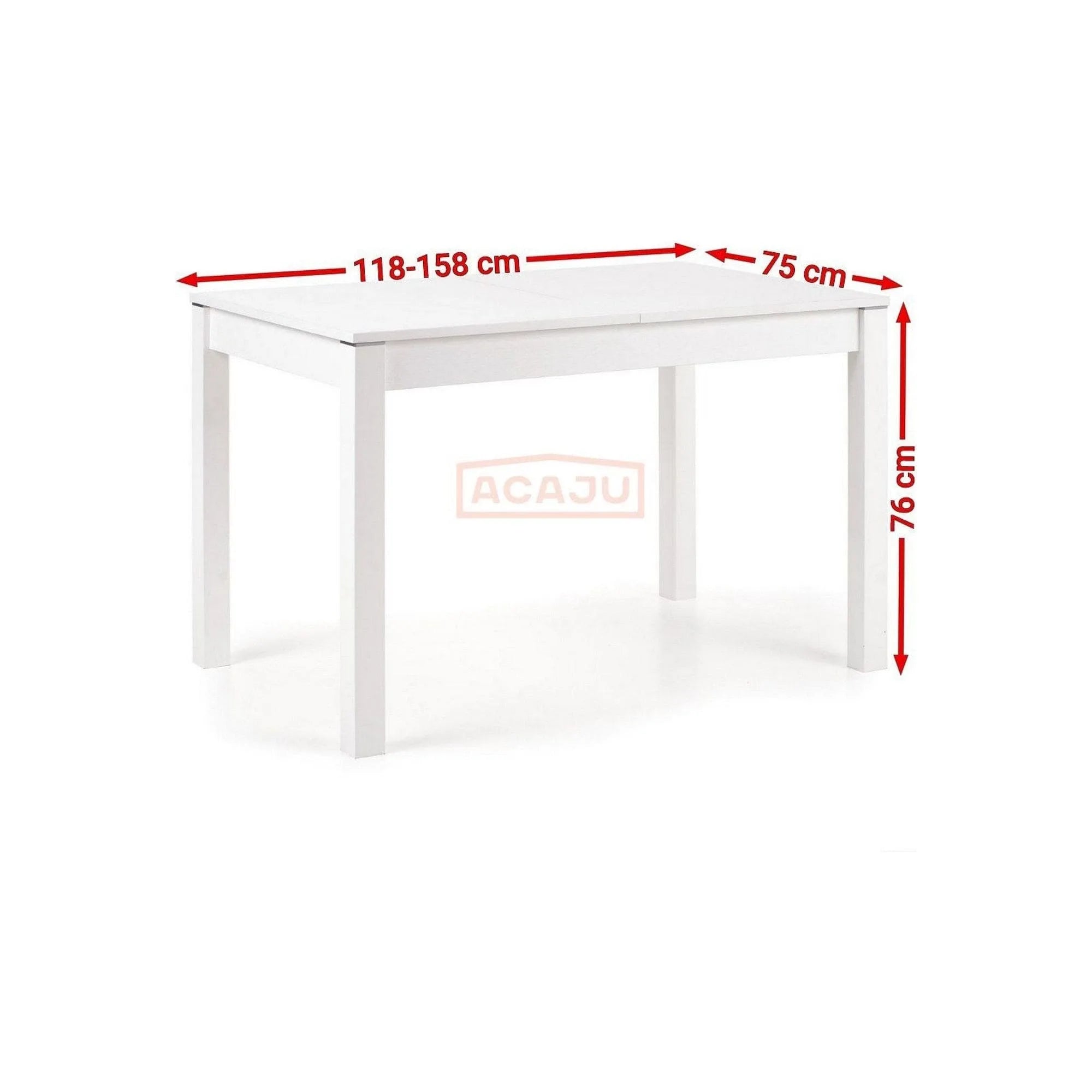 Masa extensibila MAURYCY, alb, PAL, 118/158x75x76 cm