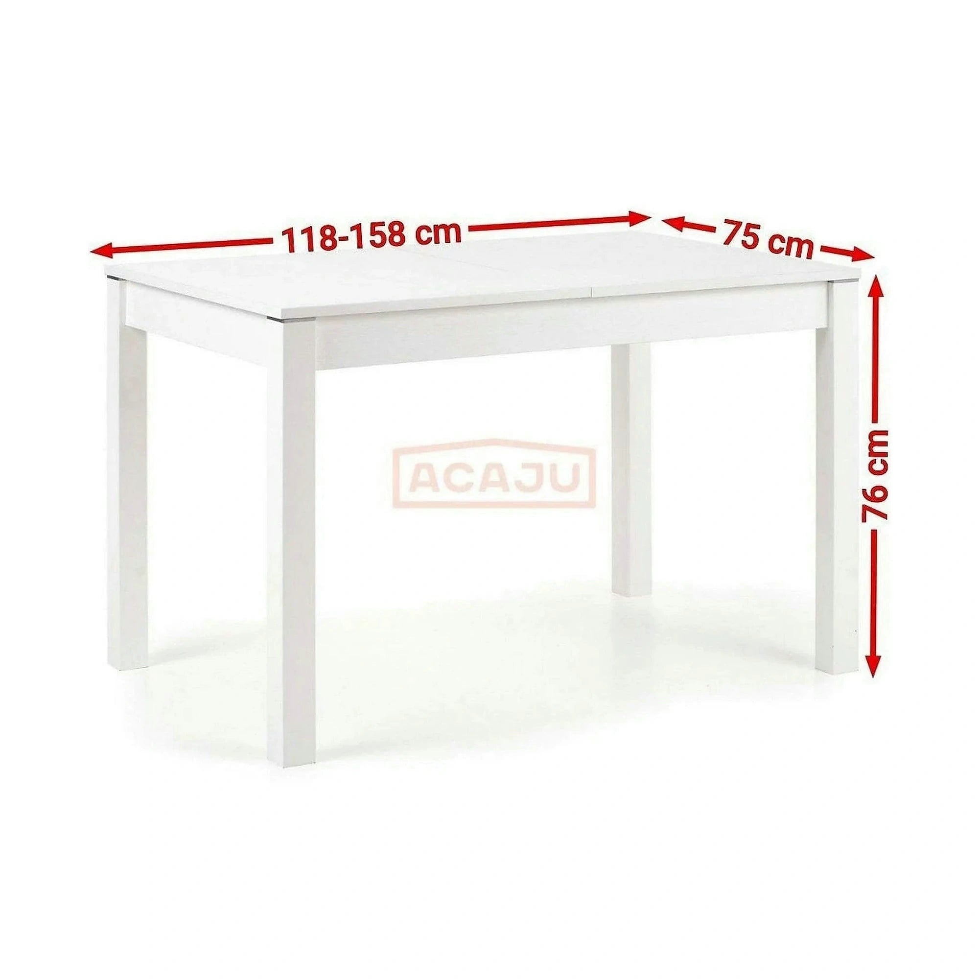 Masa extensibila MAURYCY, stejar/alb, PAL, 118/158x75x76 cm