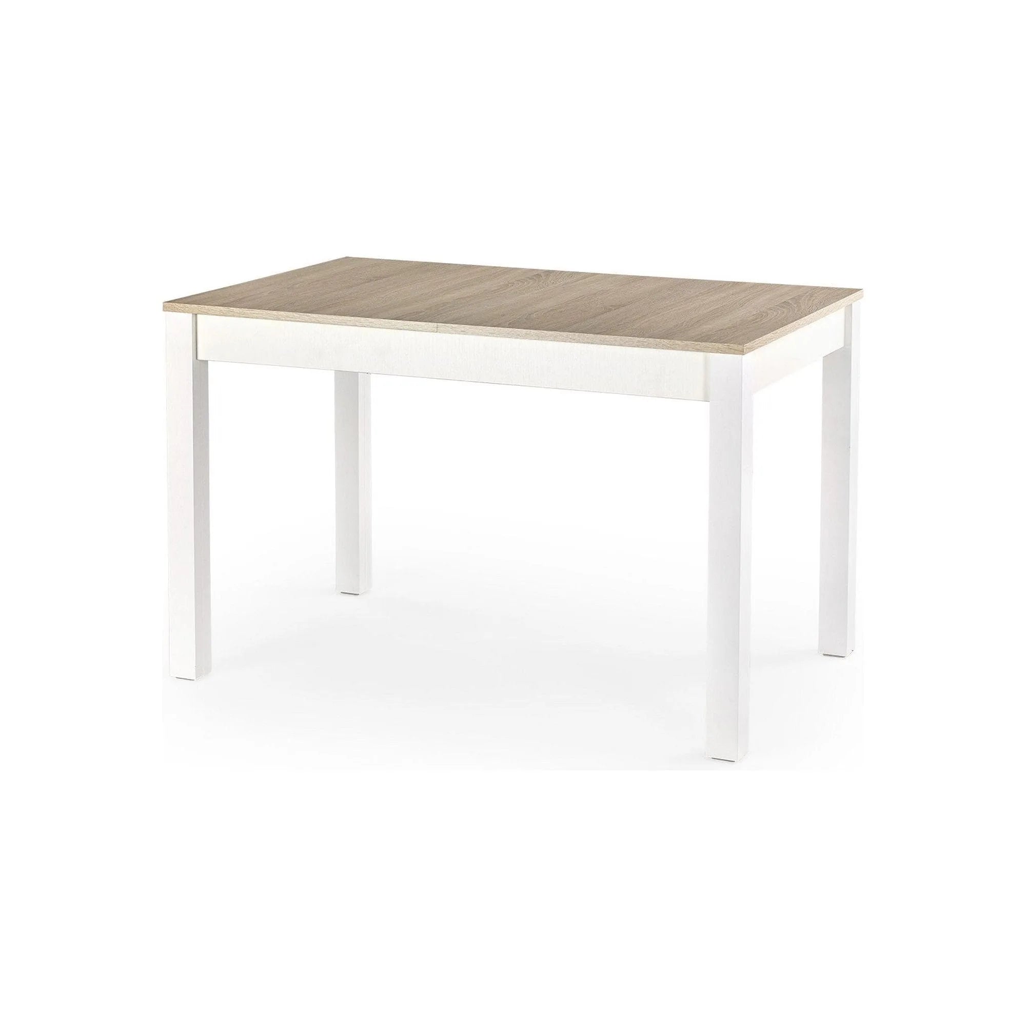 Masa extensibila MAURYCY, stejar/alb, PAL, 118/158x75x76 cm
