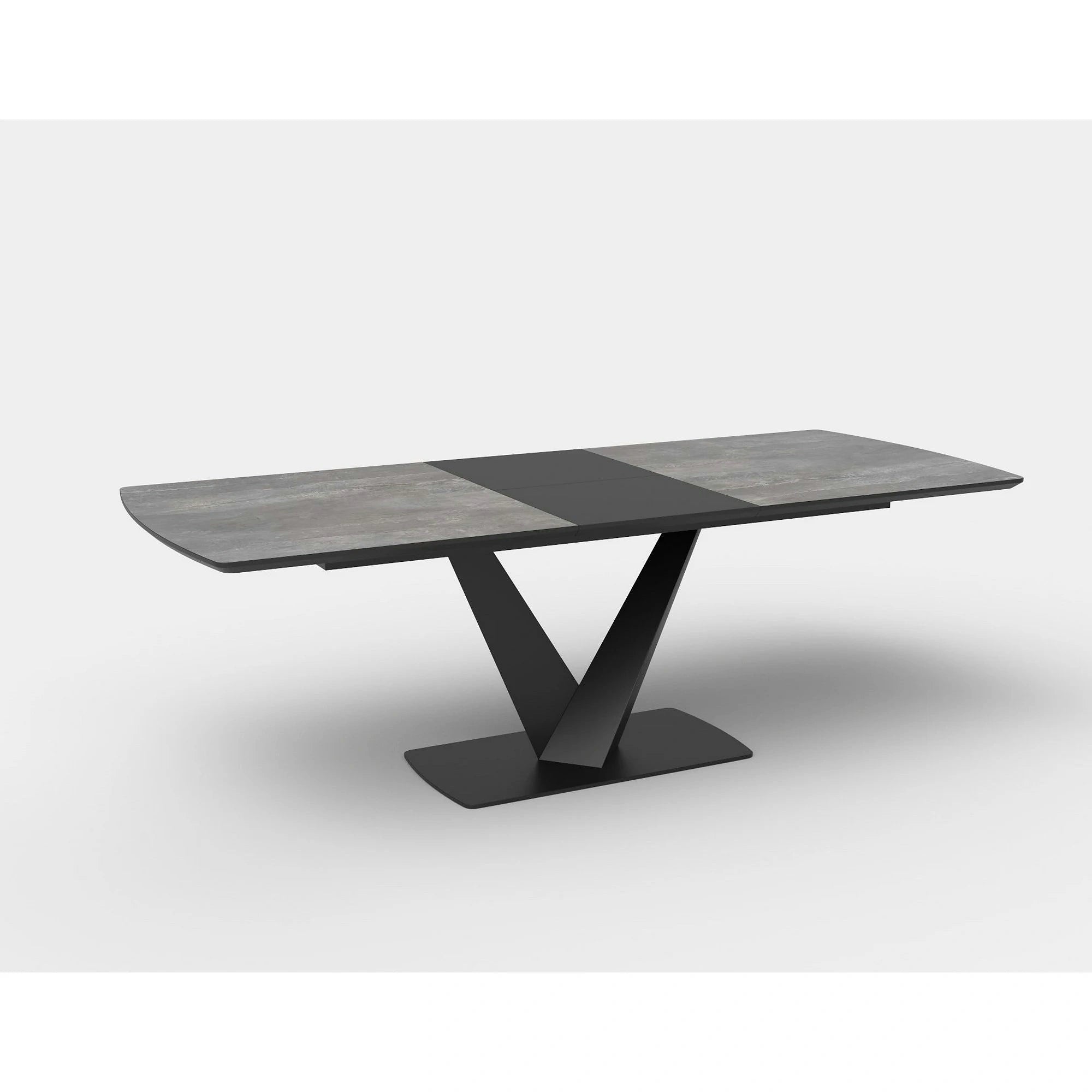 Masa extensibila MDF VINSTON, gri inchis/negru, 180/230x95x76 cm