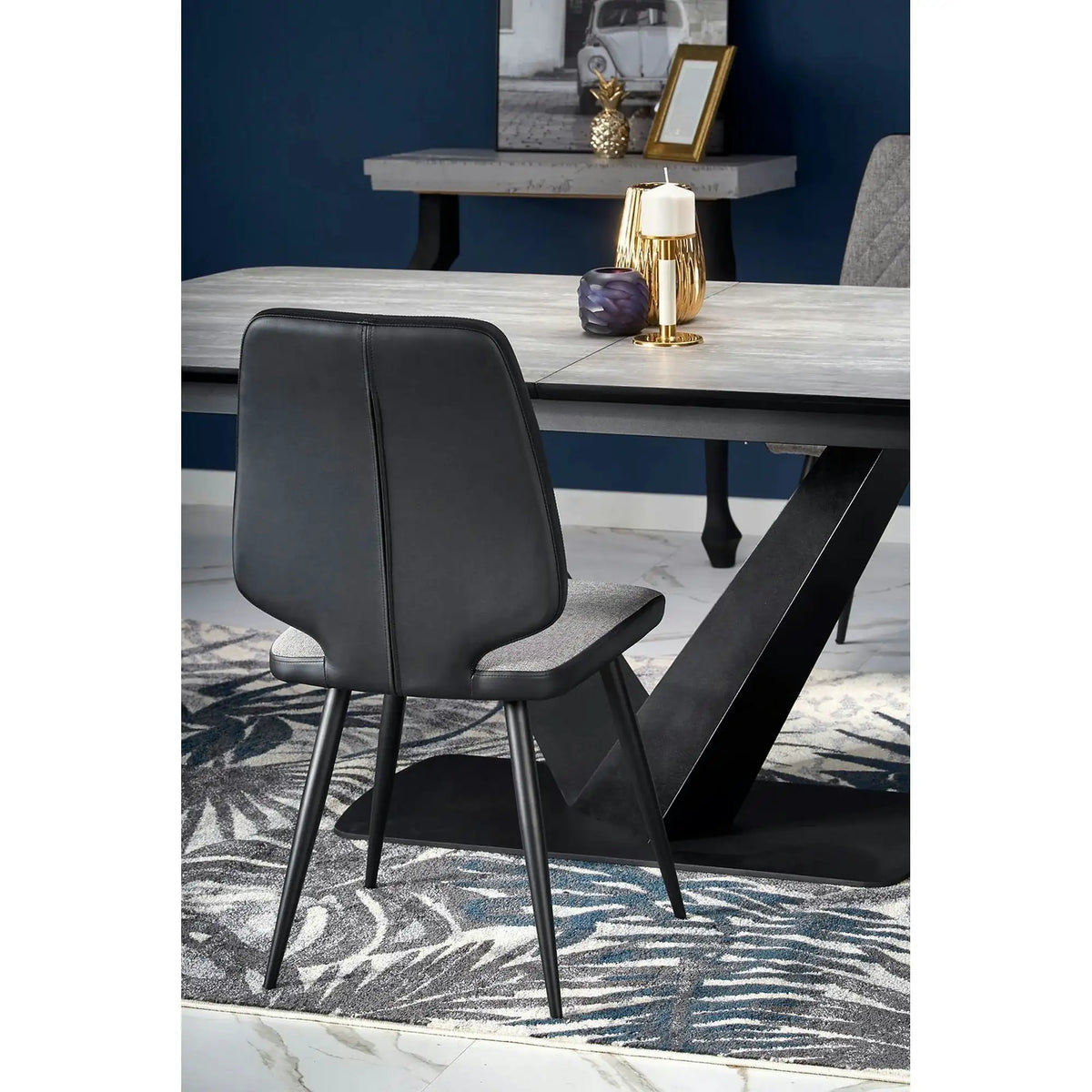 Masa extensibila MDF VINSTON, gri inchis/negru, 180/230x95x76 cm