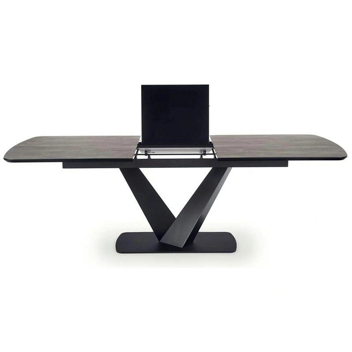 Masa extensibila MDF VINSTON, gri inchis/negru, 180/230x95x76 cm