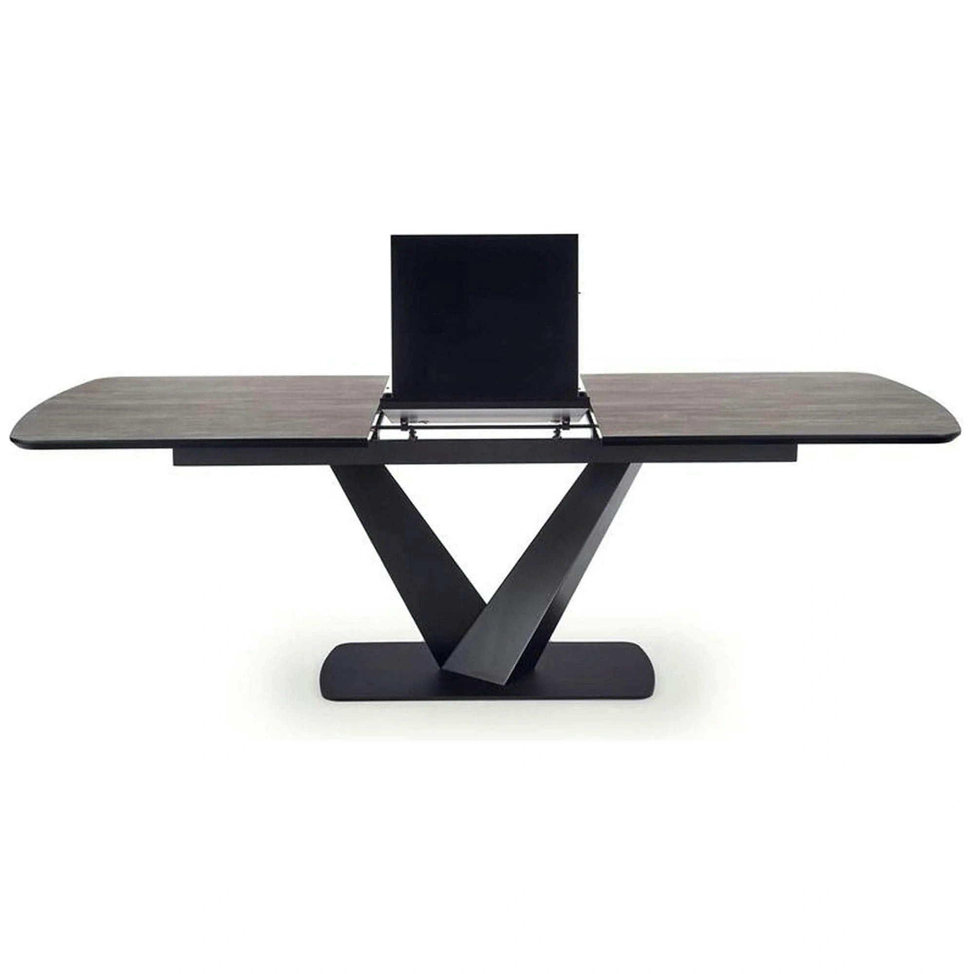 Masa extensibila MDF VINSTON, gri inchis/negru, 180/230x95x76 cm