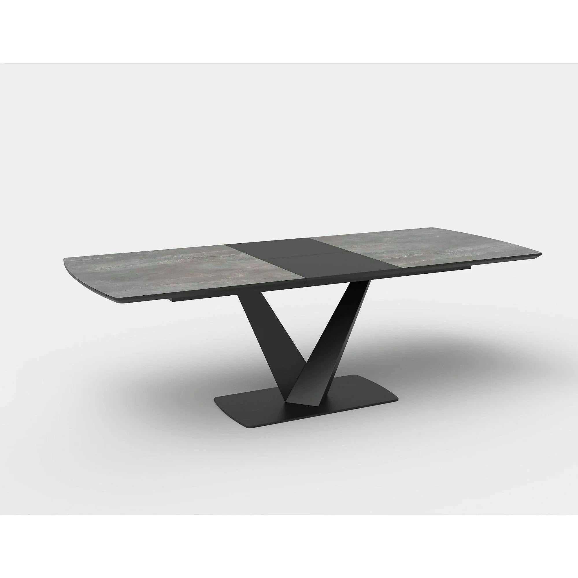 Masa extensibila MDF VINSTON, gri inchis/negru, 180/230x95x76 cm