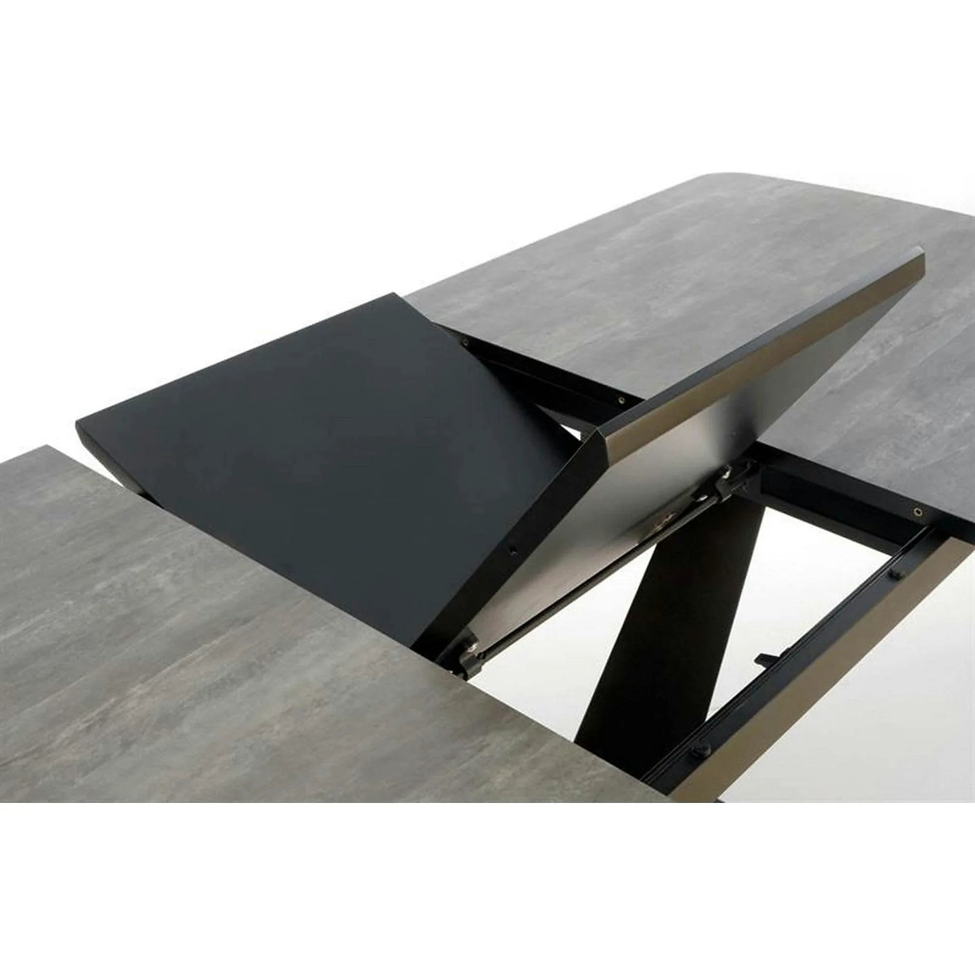 Masa extensibila MDF VINSTON, gri inchis/negru, 180/230x95x76 cm