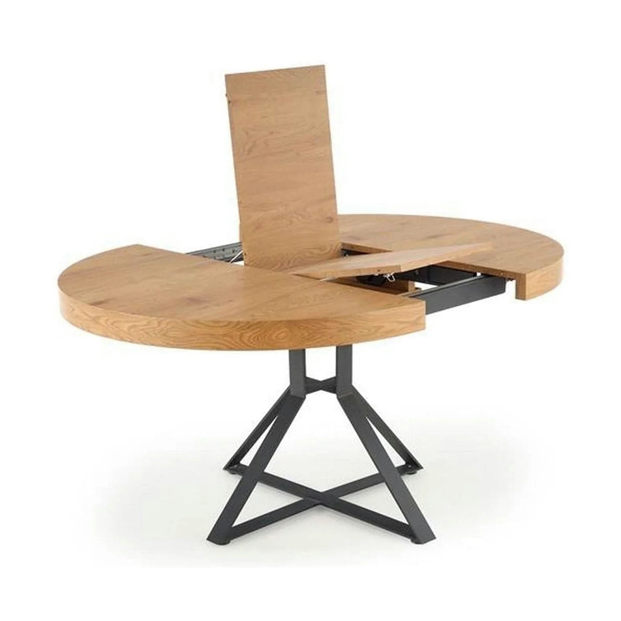 Masa extensibila MERCY, stejar/negru, 120/160x120x80 cm
