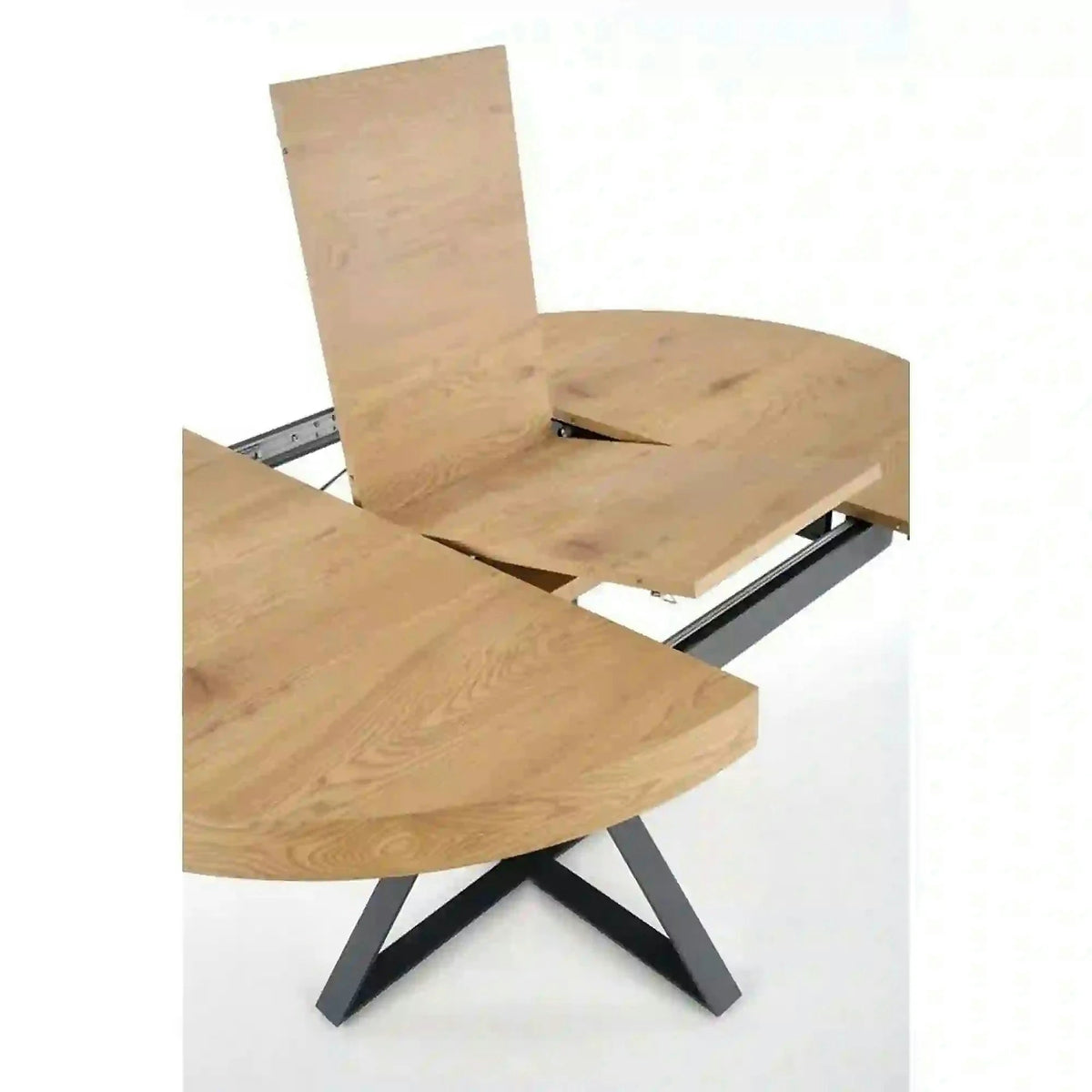 Masa extensibila MERCY, stejar/negru, 120/160x120x80 cm