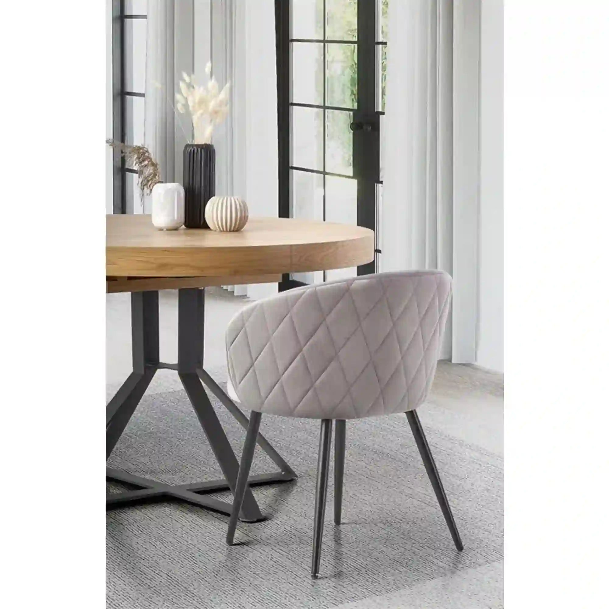 Masa extensibila MERCY, stejar/negru, 120/160x120x80 cm