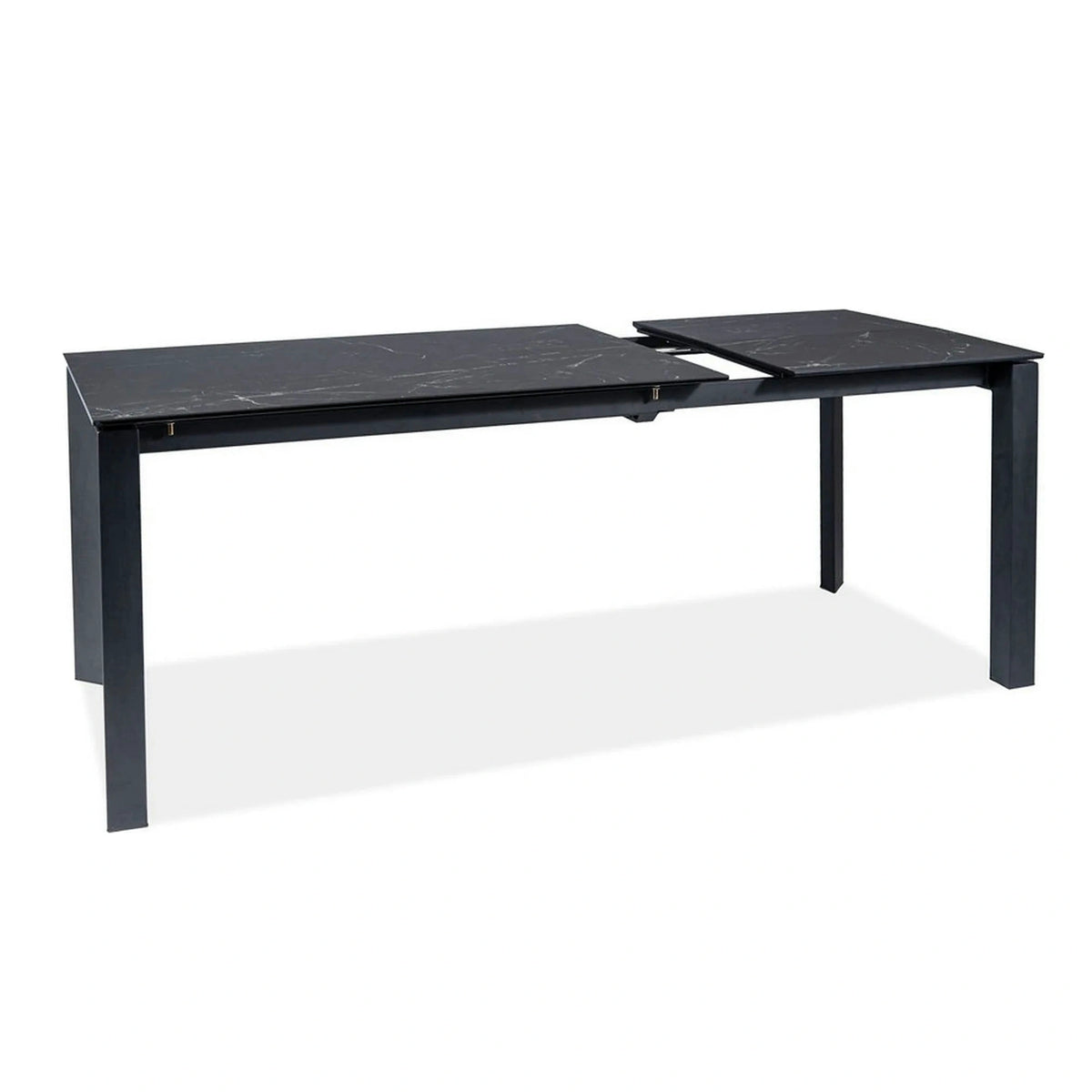 Masa extensibila METROPOL CERAMIC, negru, sticla securizata/ceramica, 120/180x80x76 cm