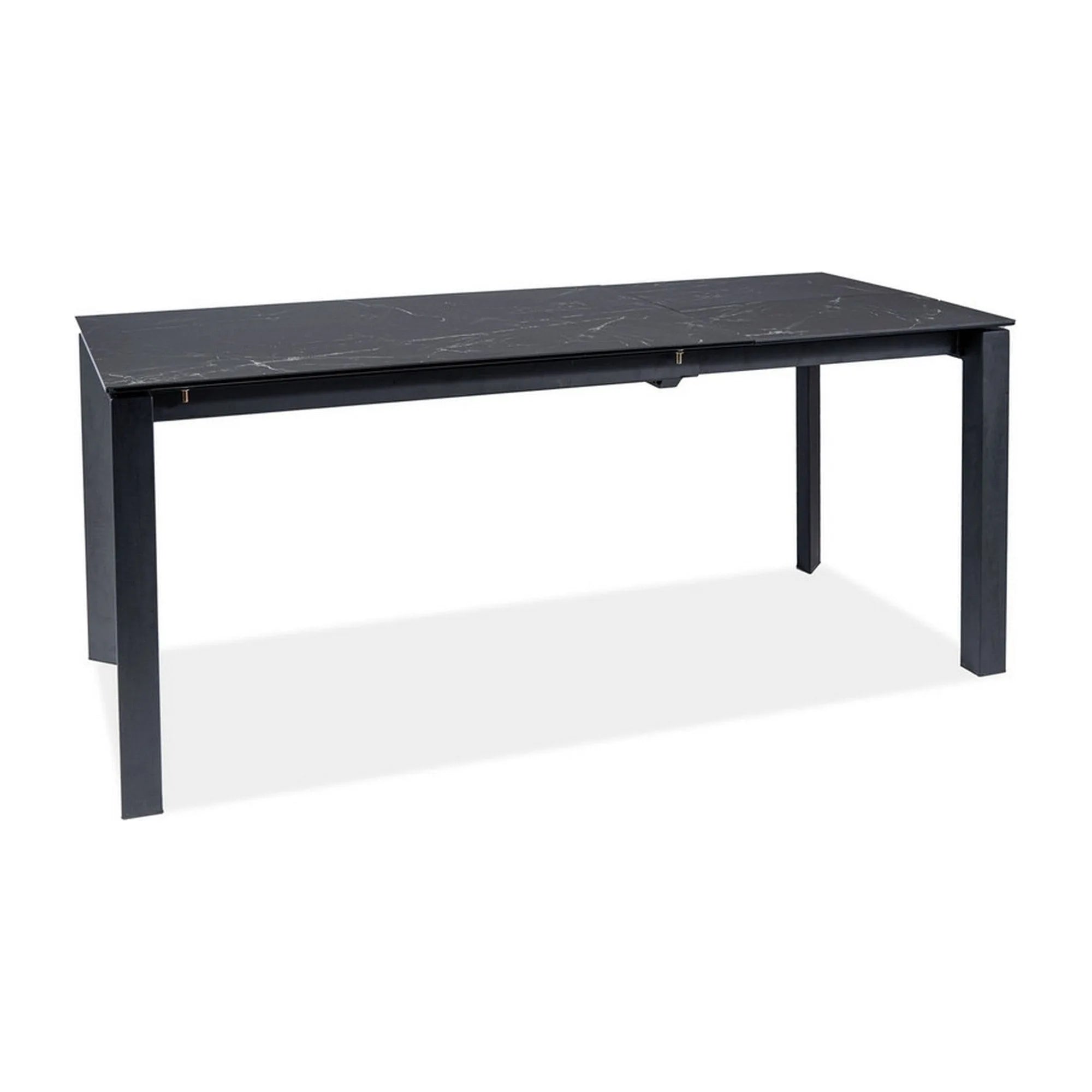 Masa extensibila METROPOL CERAMIC, negru, sticla securizata/ceramica, 120/180x80x76 cm