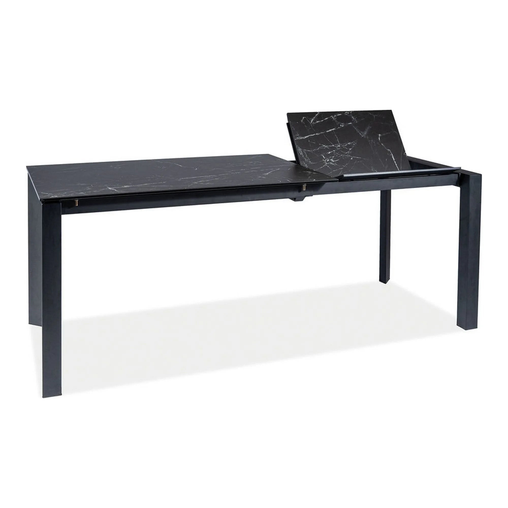 Masa extensibila METROPOL CERAMIC, negru, sticla securizata/ceramica, 120/180x80x76 cm