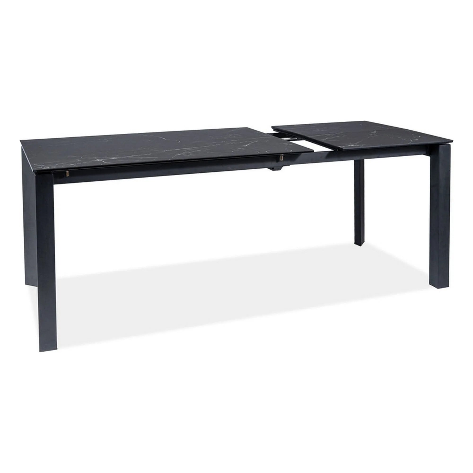 Masa extensibila METROPOL CERAMIC, negru, sticla securizata/ceramica, 120/180x80x76 cm