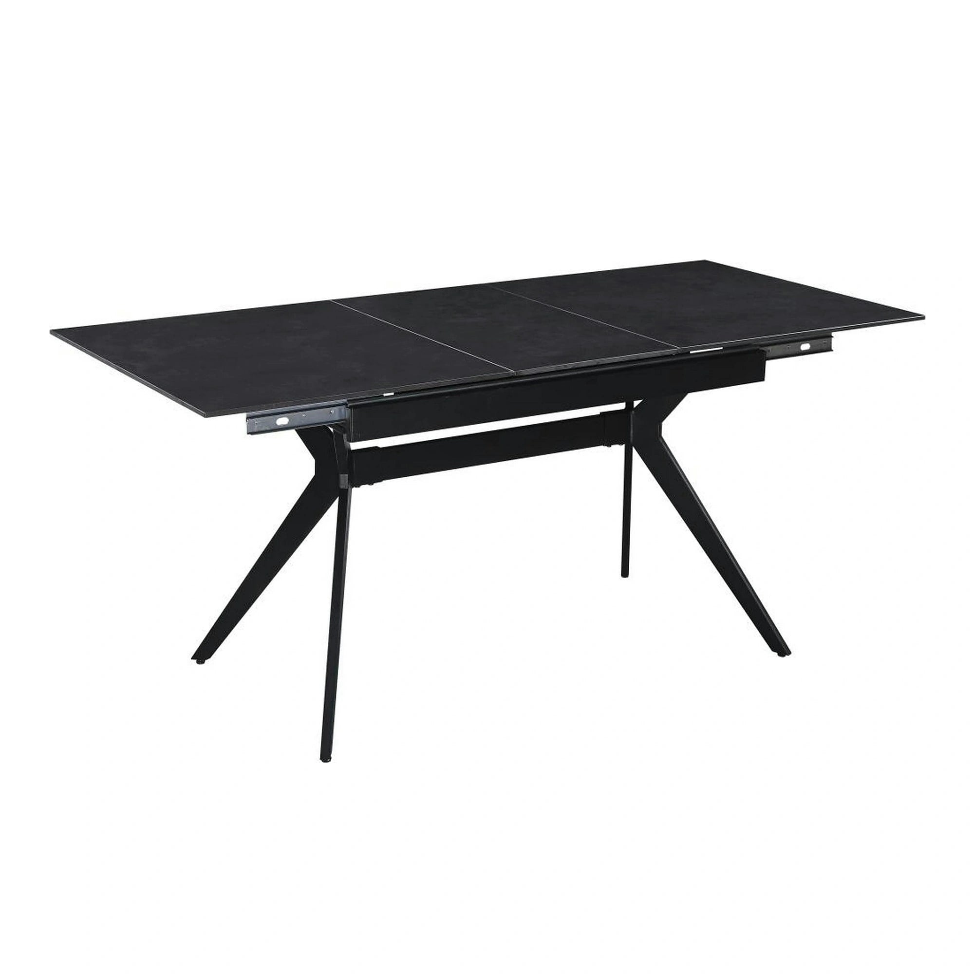 Masa extensibila MILS, gri inchis/negru, ceramica/metal, 130/170x80x76 cm