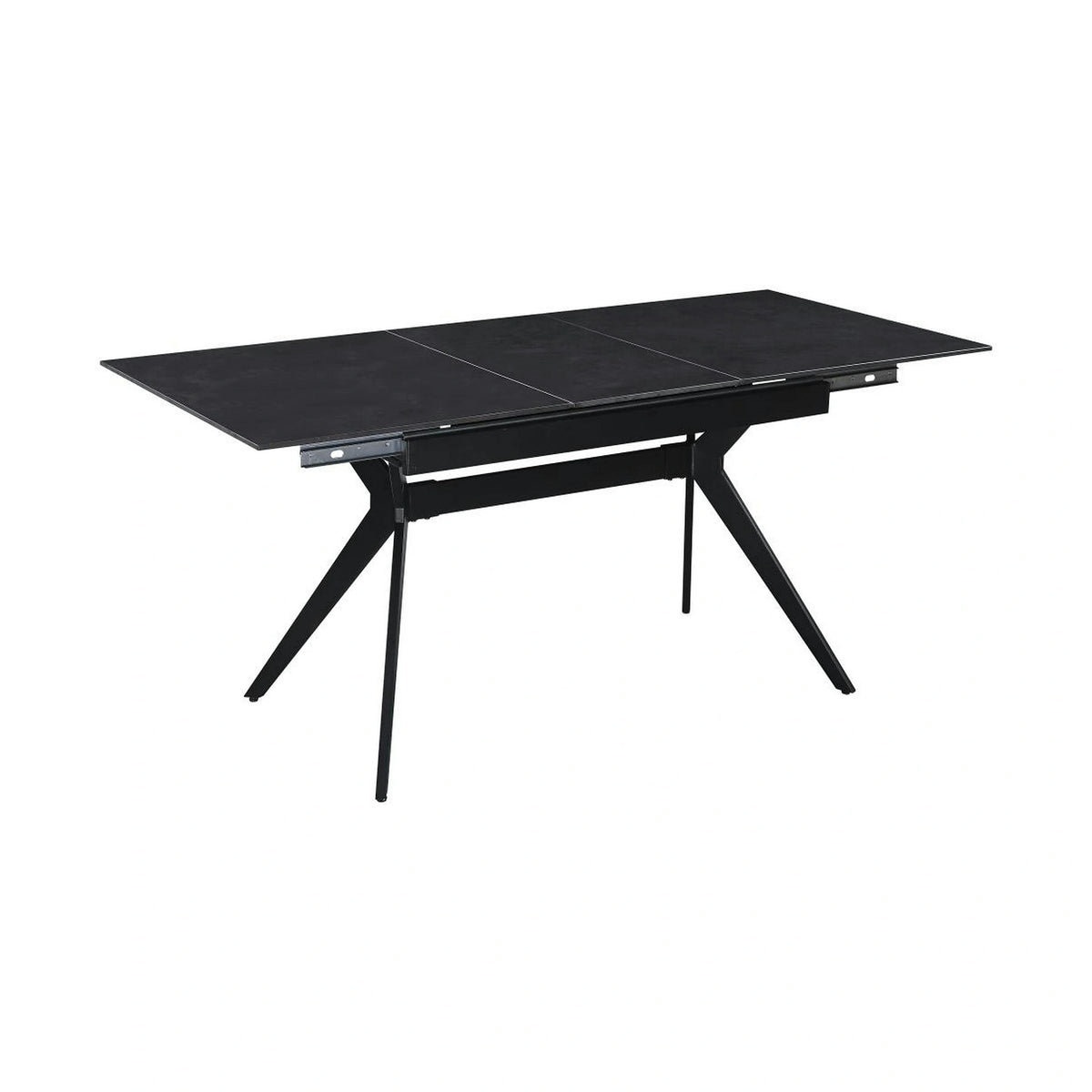 Masa extensibila MILS, gri inchis/negru, ceramica/metal, 130/170x80x76 cm