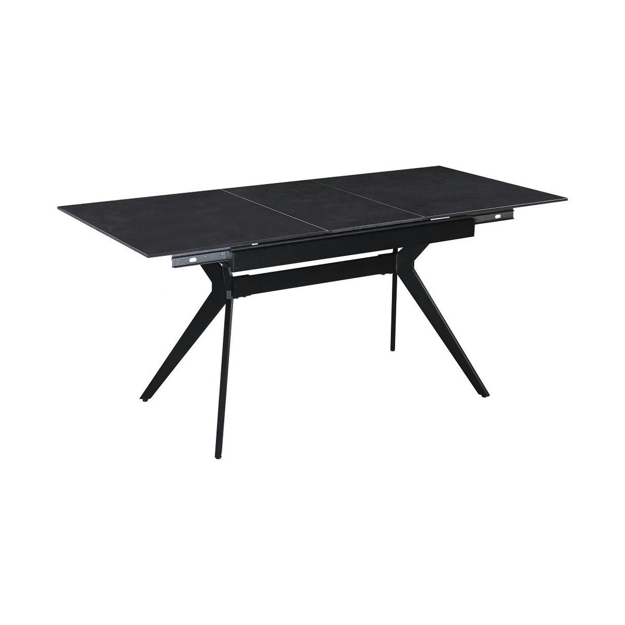 Masa extensibila MILS, gri inchis/negru, ceramica/metal, 130/170x80x76 cm