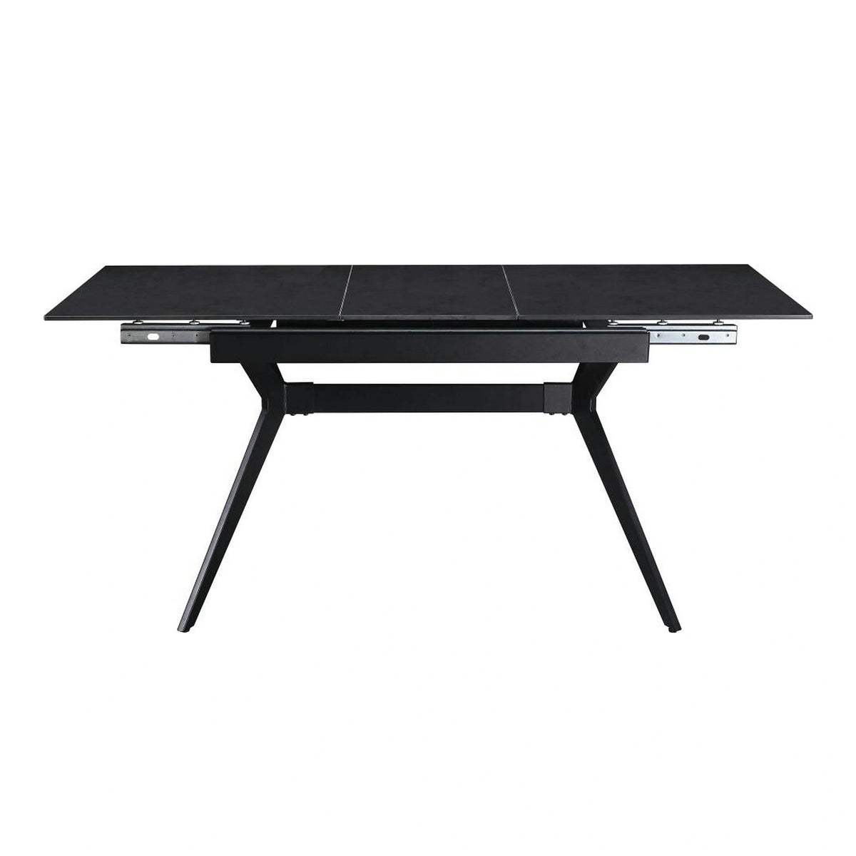 Masa extensibila MILS, gri inchis/negru, ceramica/metal, 130/170x80x76 cm