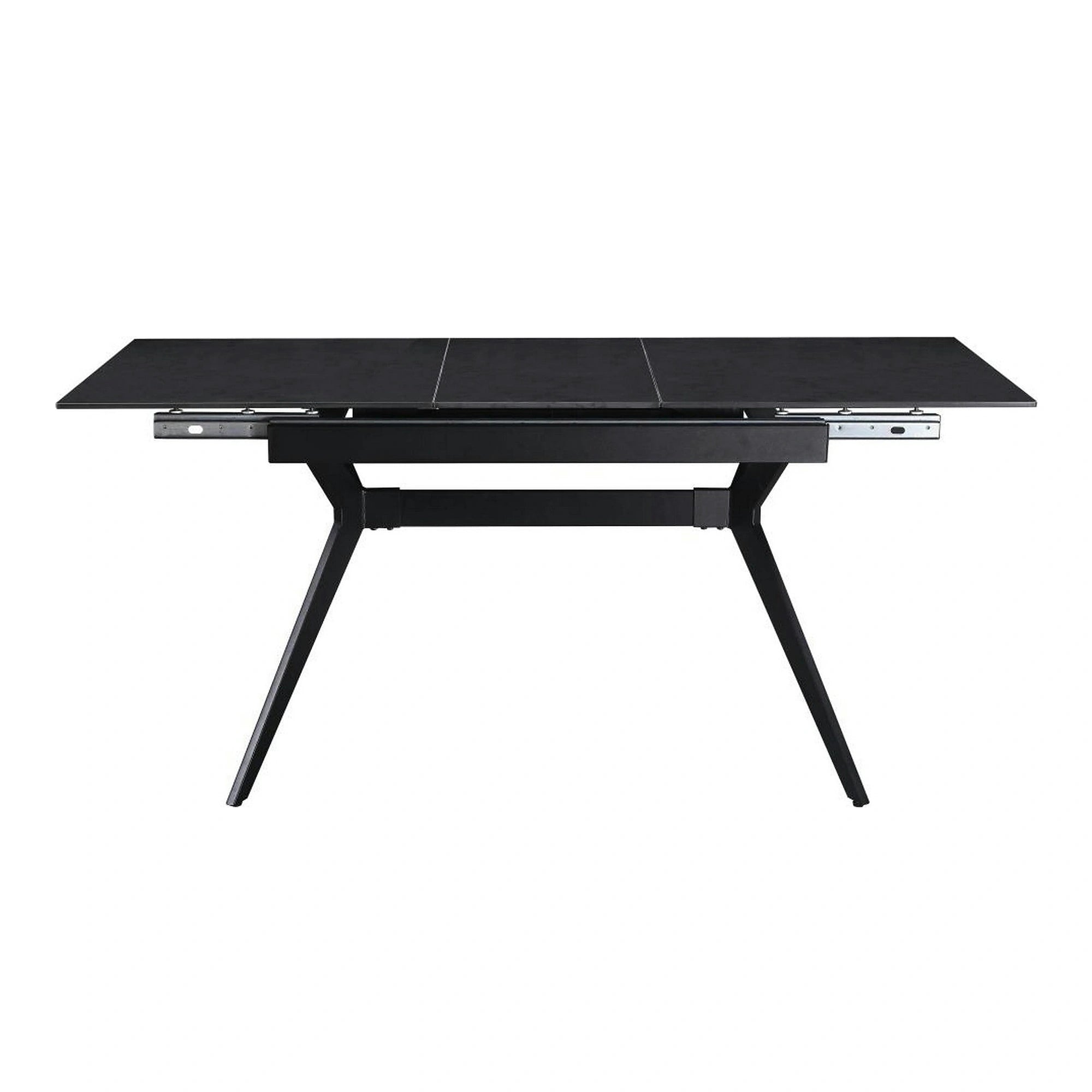 Masa extensibila MILS, gri inchis/negru, ceramica/metal, 130/170x80x76 cm